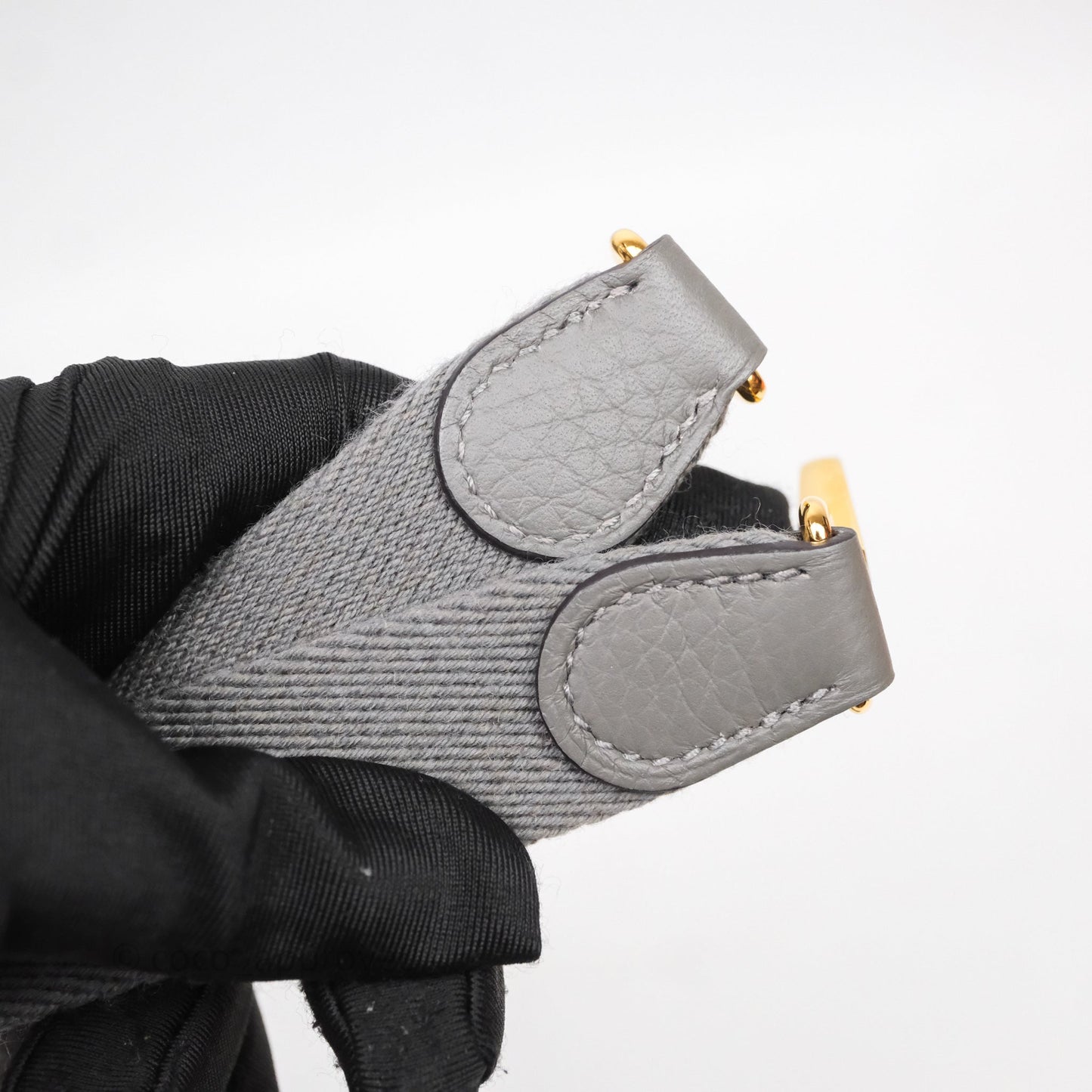 Hermès Mini Evelyne 16 Gris Meyer 0L Clemence Gold Hardware