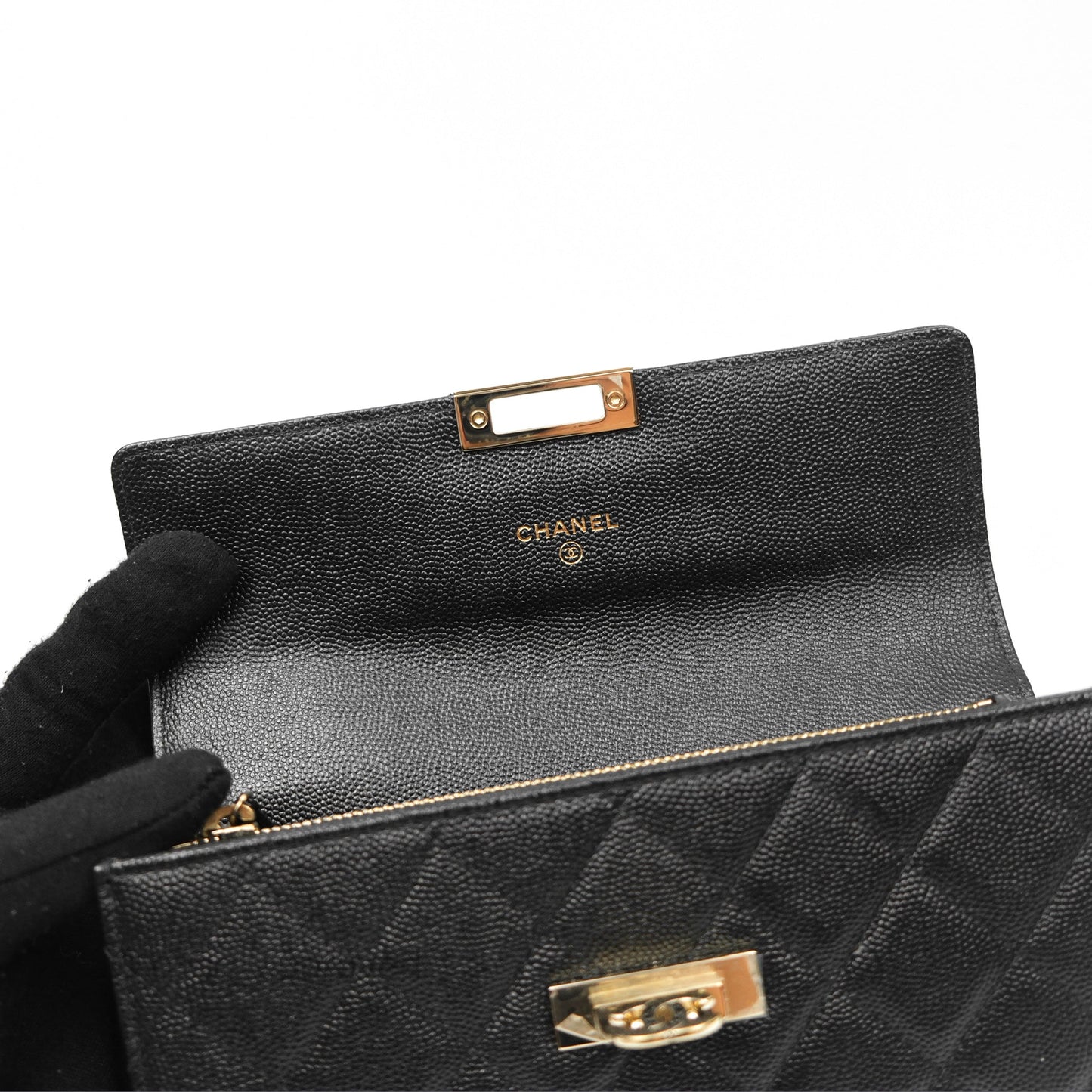 Chanel Golden Class Black Caviar Wallet Gold Hardware
