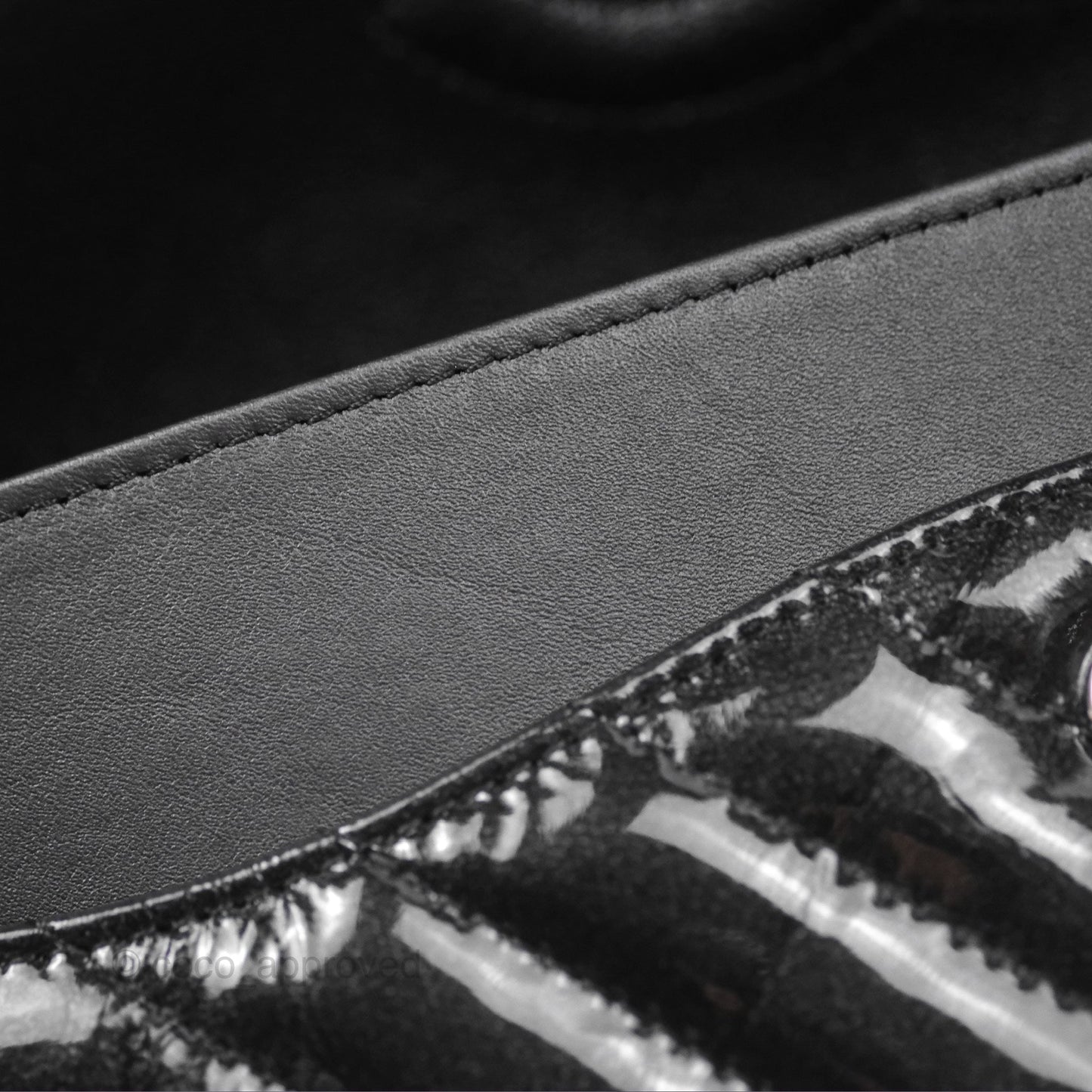 Chanel Classic Chevron M/L Medium Double Flap So Black Patent Calfskin
