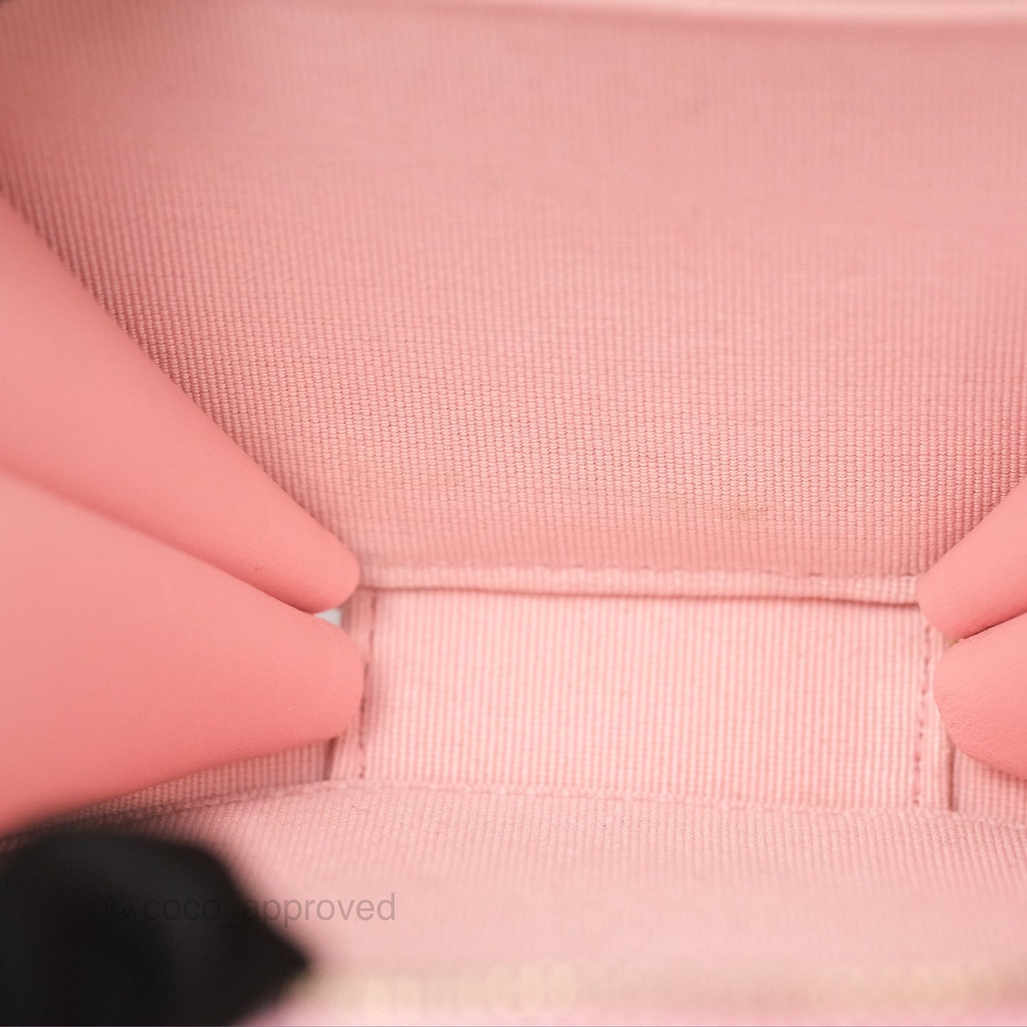 Chanel Mini Round Vanity Bag Handle With Care Pink Caviar 22C