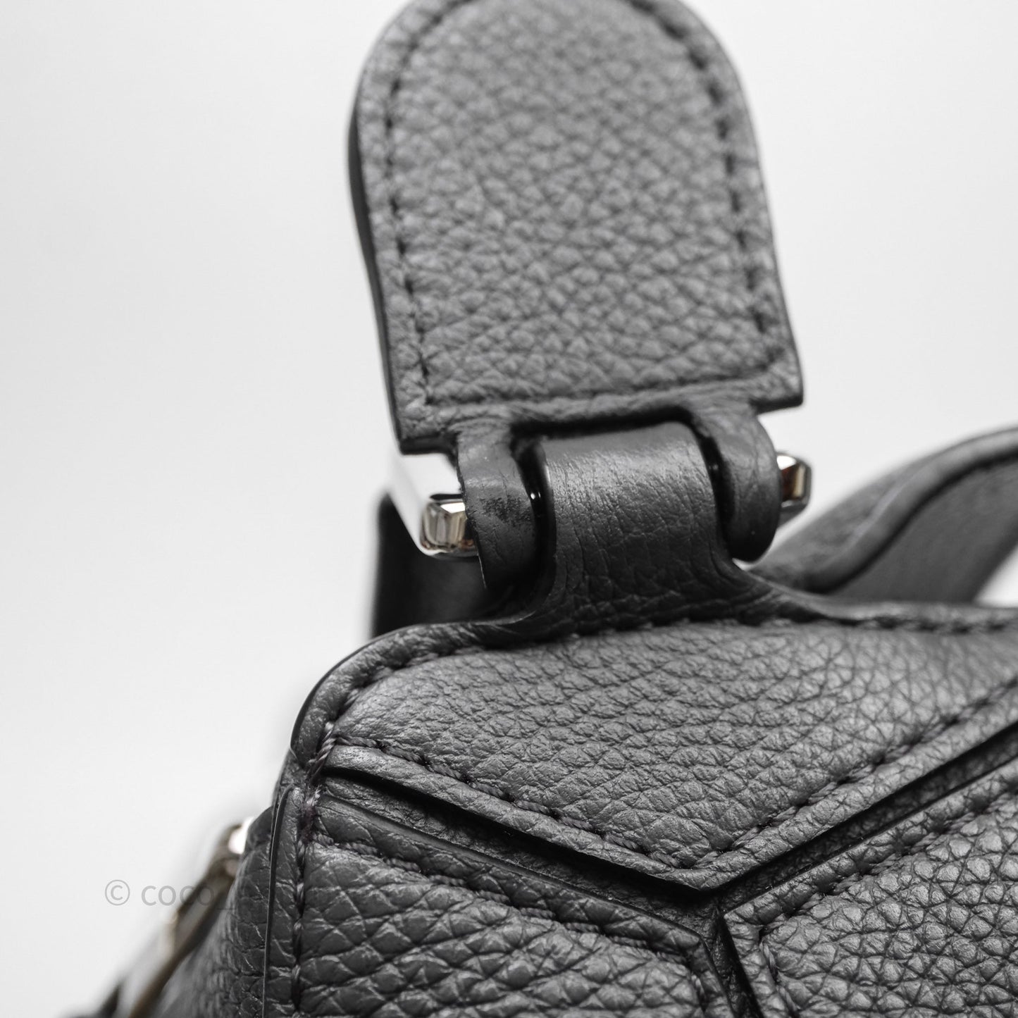 Loewe Small Puzzle Grey Calfskin Edge Bag