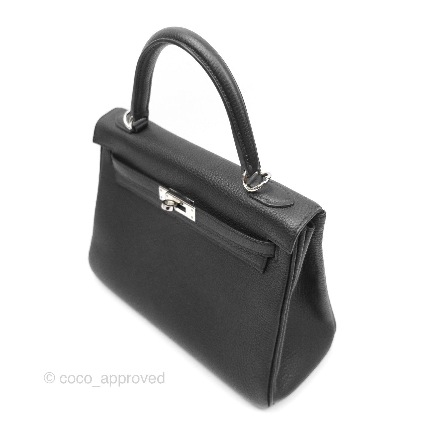 Hermès Retourne Kelly 25 Black Togo Palladium Hardware