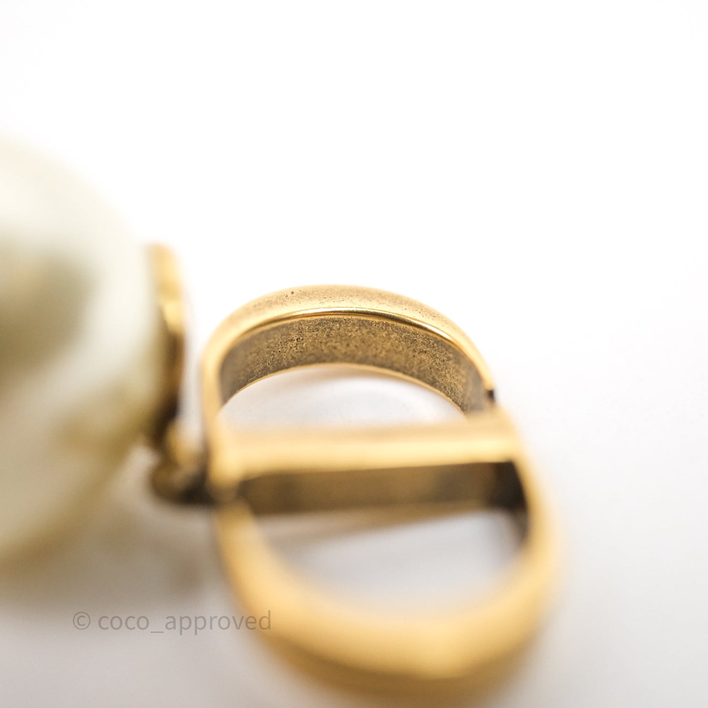 Christian Dior Tribales Pearl CD Earrings Gold Tone