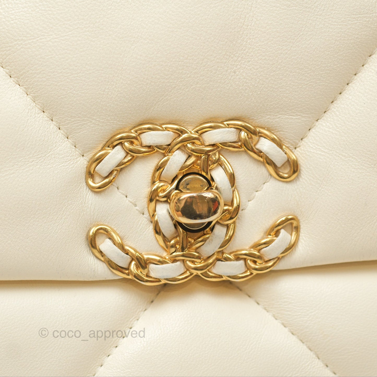 Chanel 19 Small Ivory Cream Mixed Hardware