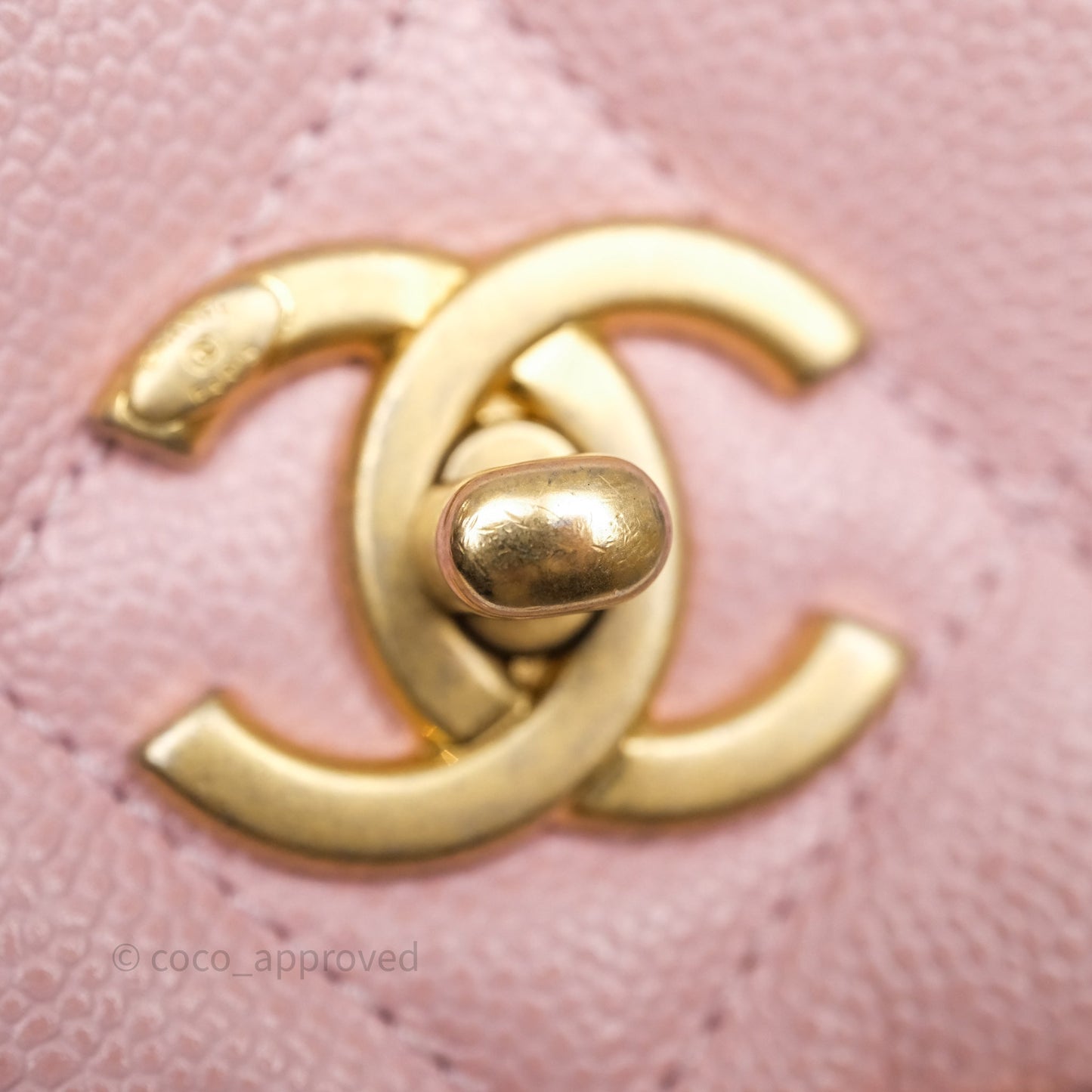 Chanel Chain Around Flap Bag Pink Caviar Aged Gold Hardware 22B