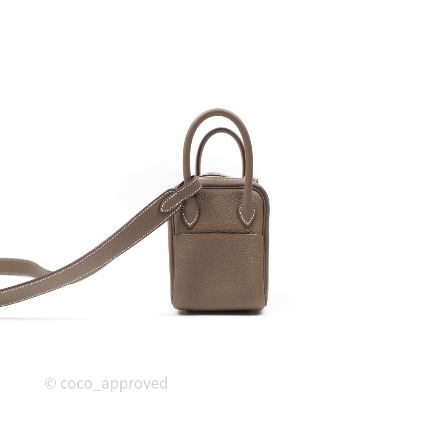 Hermès Mini Lindy 20 Etoupe 18 Clemence Gold Hardware