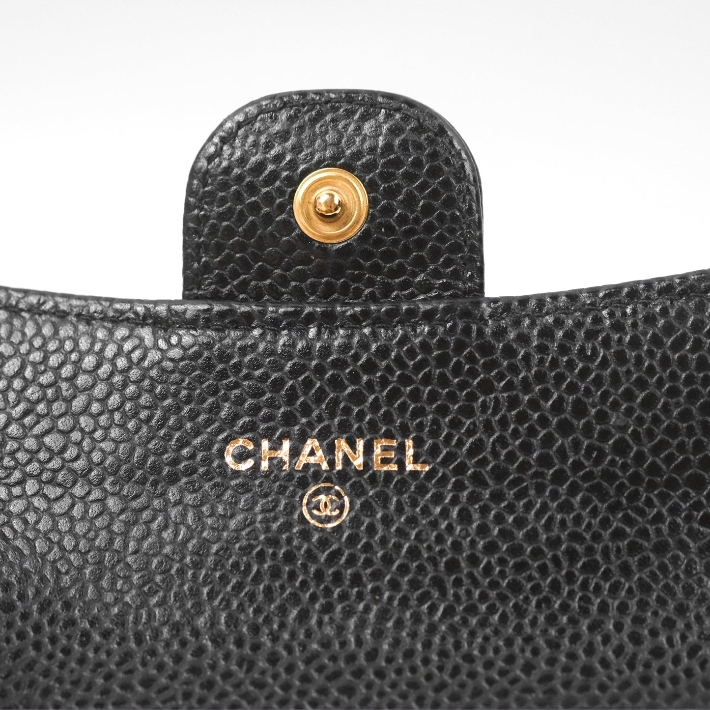 Chanel Classic Quilted Flap Card Holder Black Caviar Gold Hardware