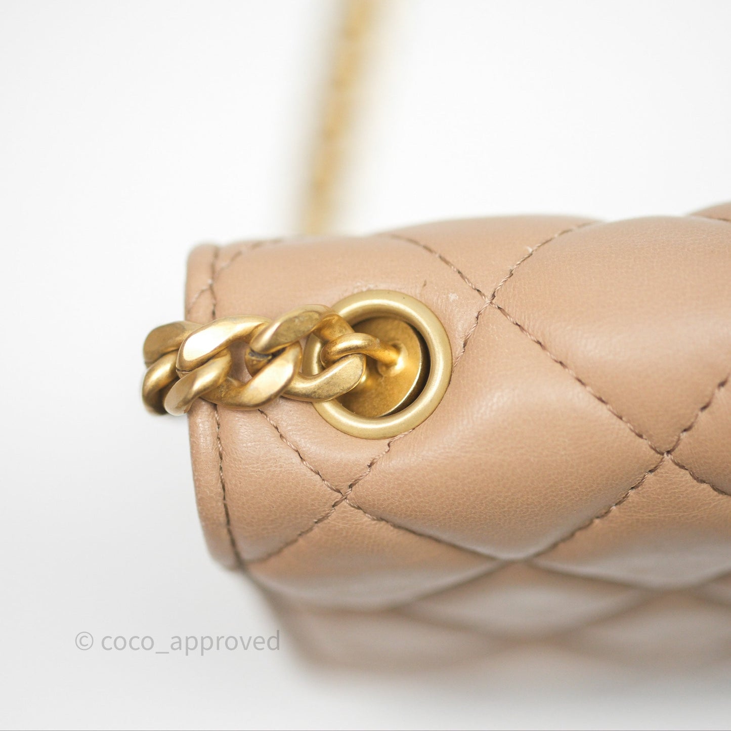 Chanel All Slide Wallet on Chain WOC Adjustable Chain Quilted Beige Lambskin