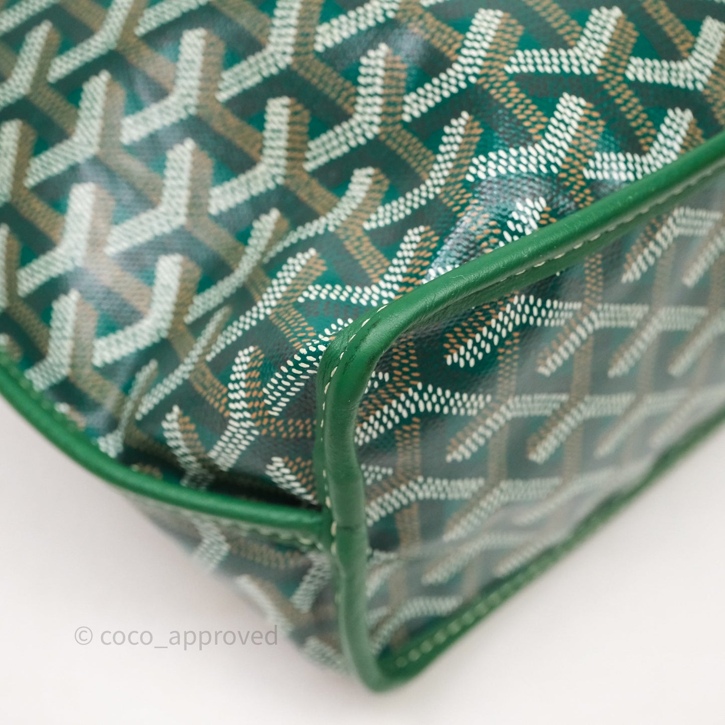 Goyard Anjou Mini Tote Bag Green Goyardine Canvas