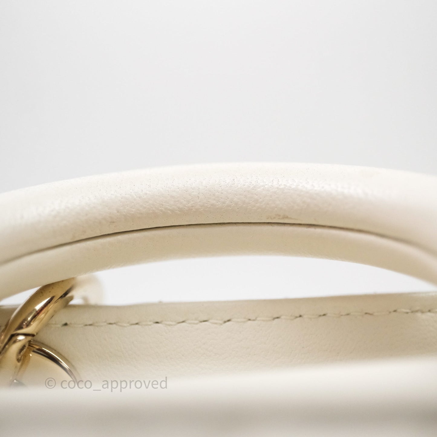 Christian Dior Micro Lady D-Joy Bag Latte Cannage Lambskin Gold Hardware