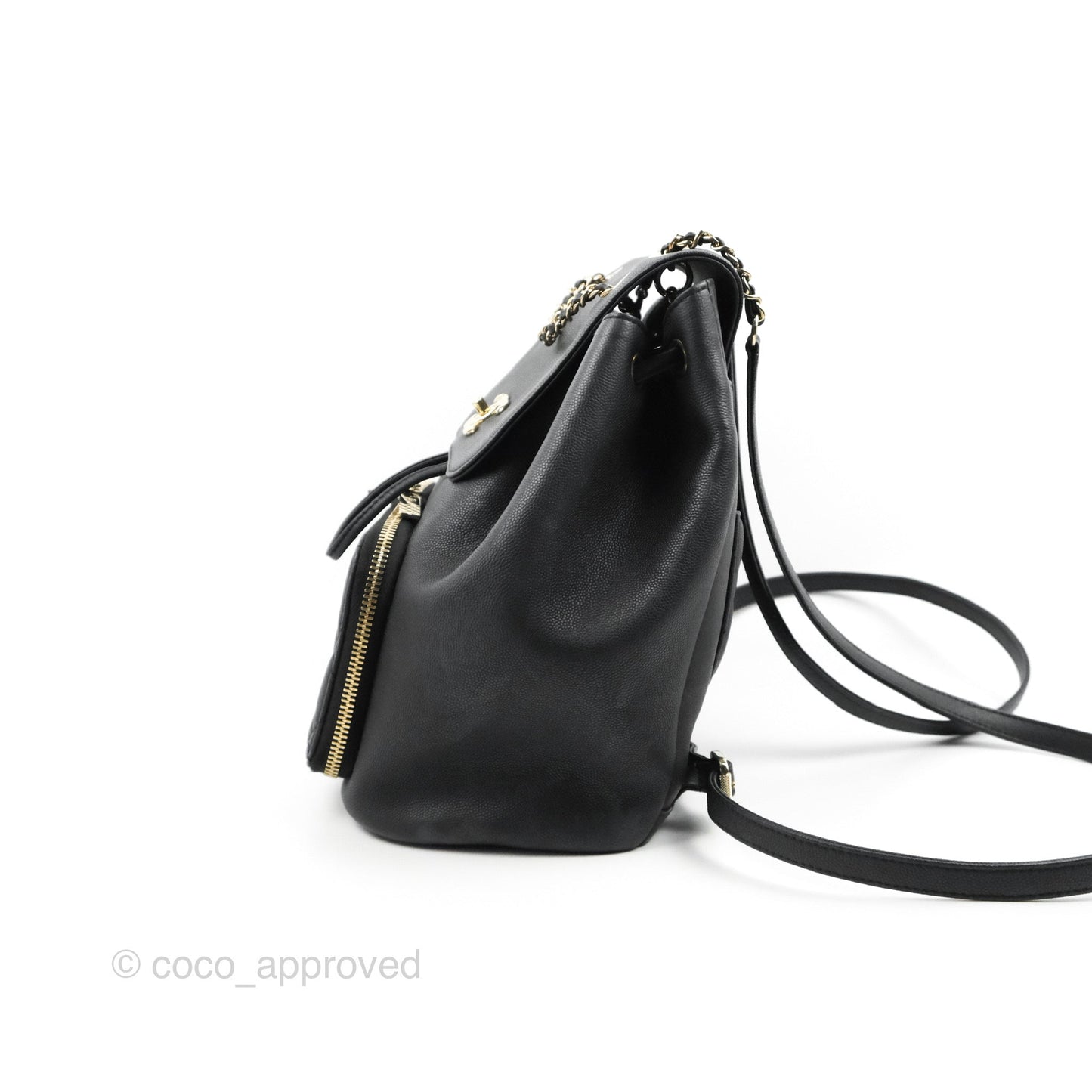 Chanel Quilted Business Affinity Backpack Black Caviar Gold Hardware