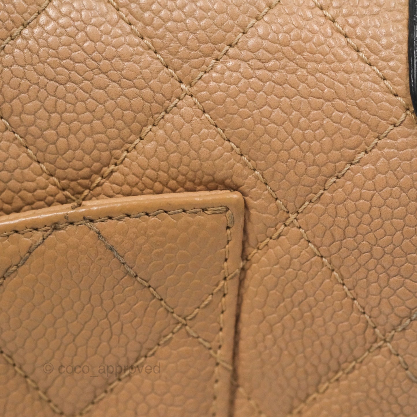 Chanel Small CC Filigree Flap Quilted Beige Black Caviar