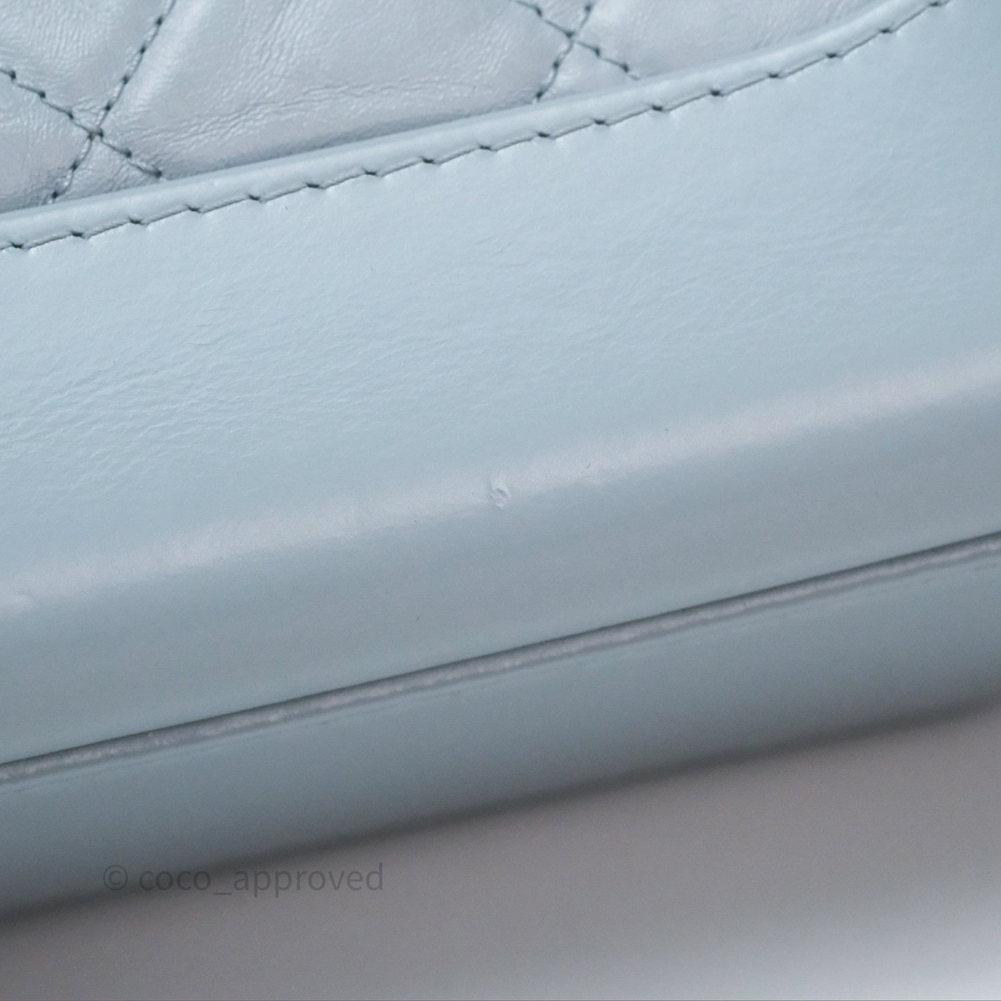 Chanel Small Gabrielle Hobo Quilted Light Blue Aged Calfskin