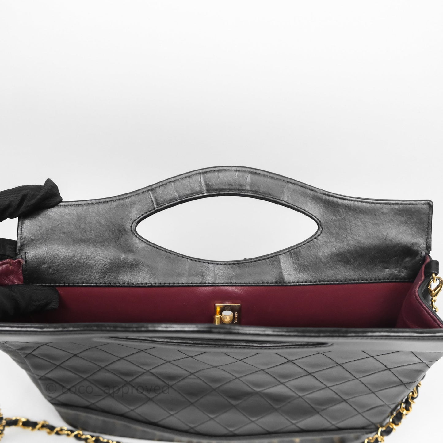 Chanel Vintage 31 Small Bag Black Lambskin 24K Gold Hardware