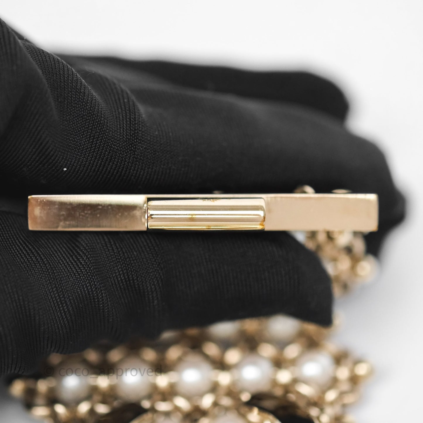 Chanel CC Pearl Bracelet Gold Tone 20C