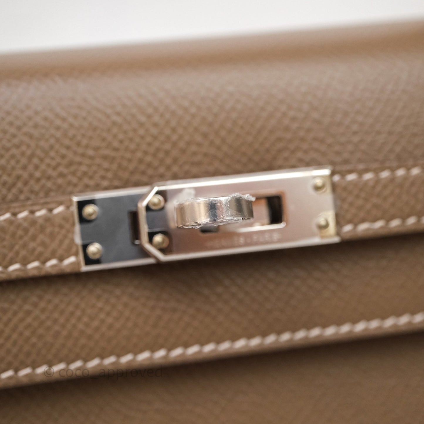 Hermes Kelly 25 Etoupe 18 Epsom Palladium Hardware