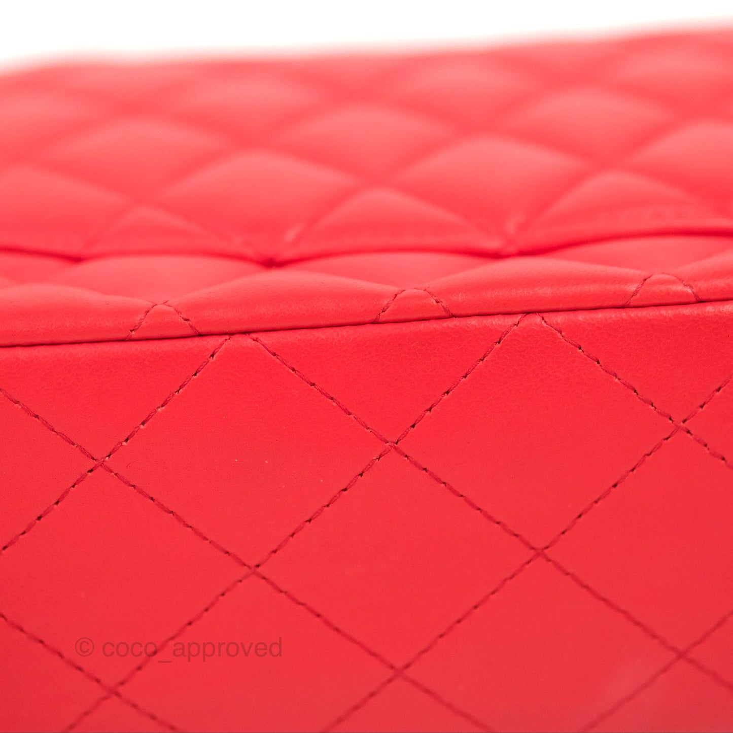 Chanel Classic M/L Medium Flap Quilted Red Lambskin Gold Hardware