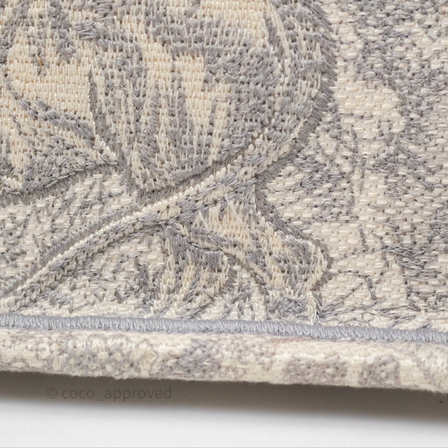 Christian Dior Medium (Old Small) Embroidered Toile De Jouy Light Grey Canvas Book Tote