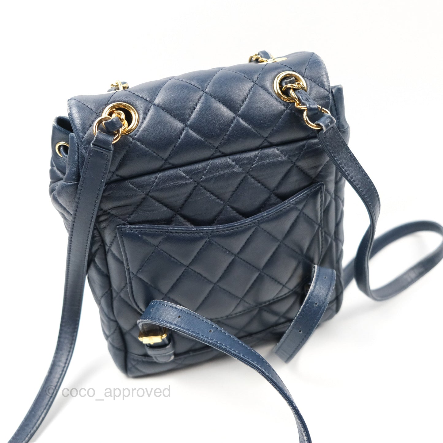 Chanel Mini Navy Calfskin Urban Spirit Backpack ⁣⁣⁣⁣⁣⁣⁣⁣⁣⁣⁣⁣⁣⁣Gold Hardware