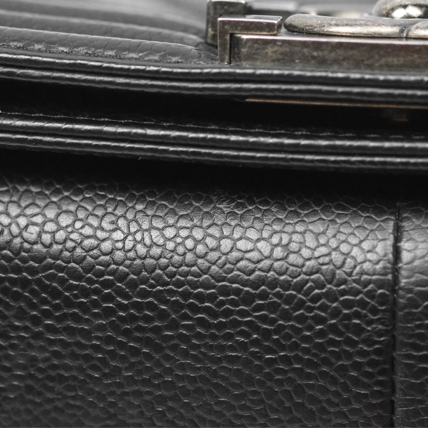 Chanel Medium Boy Chevron Black Caviar Ruthenium Hardware