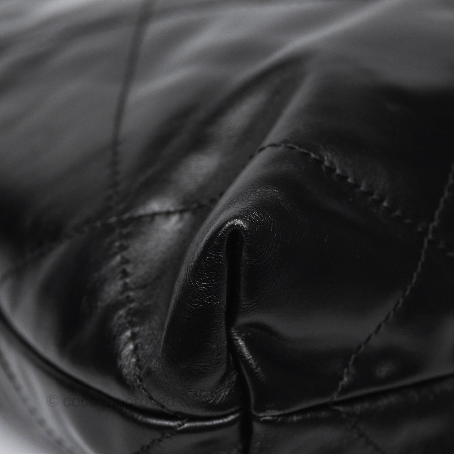 Chanel 22 Small Quilted So Black Shiny Crumpled Calfskin