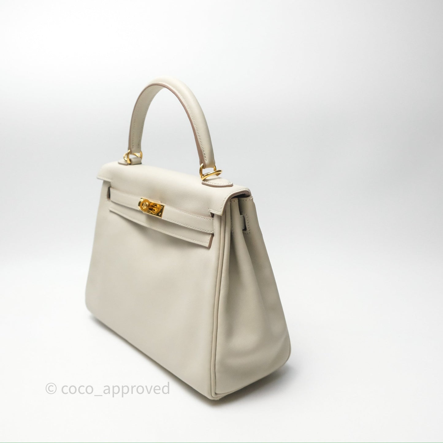 Hermès Retourne Swift Kelly 25 Gris Perle 80 Gold Hardware