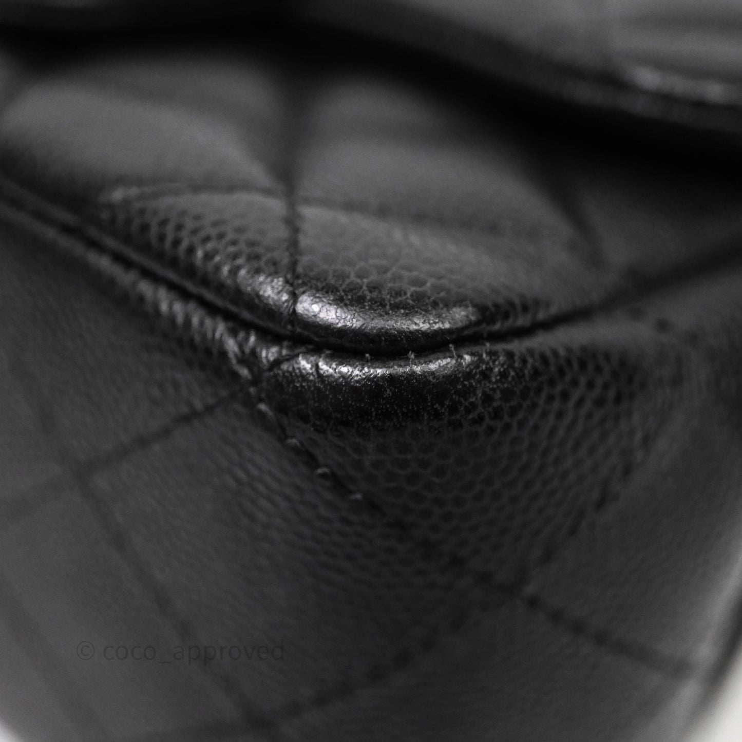Chanel Mini Square Quilted Black Caviar Silver Hardware