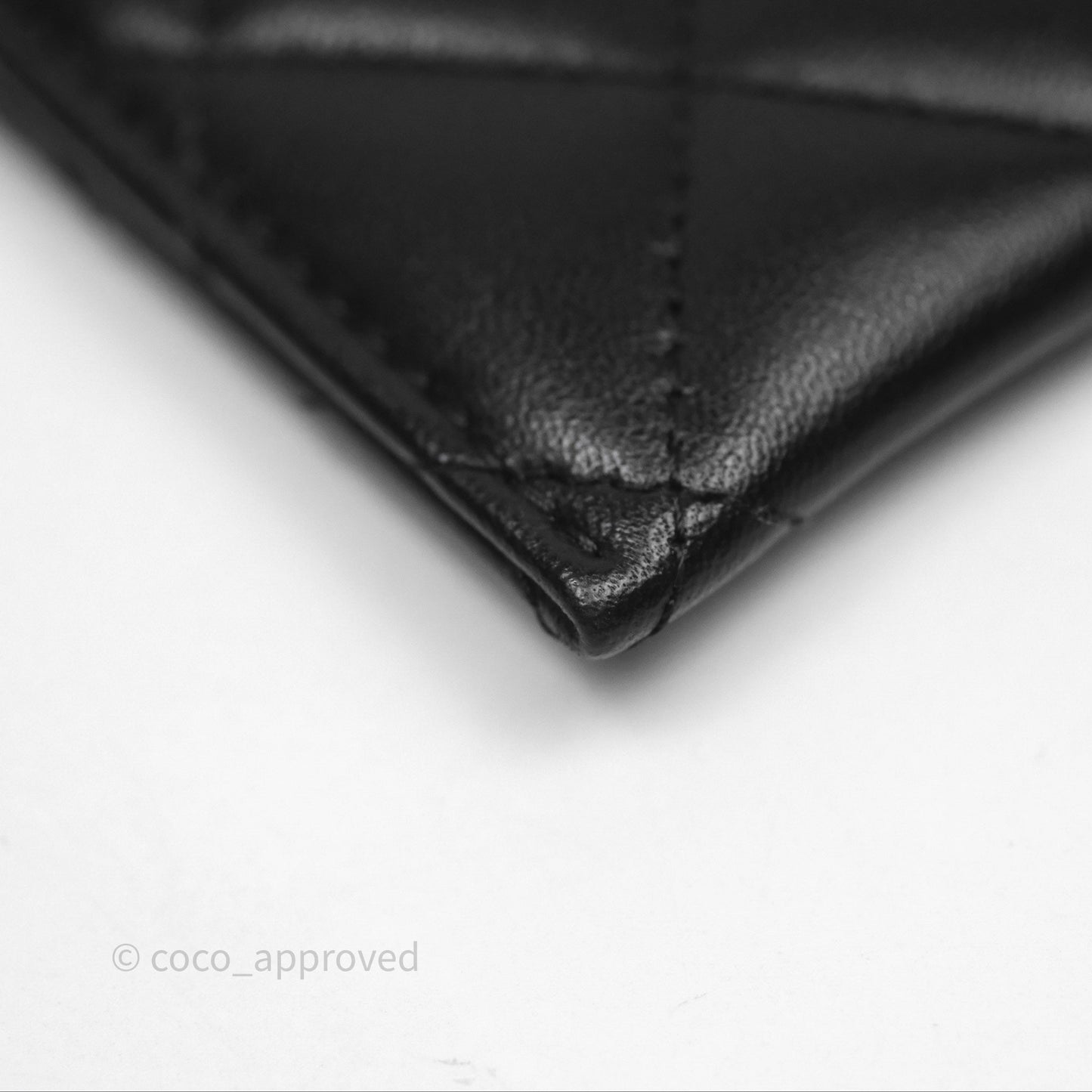 Chanel Classic Flat Card Holder Black Lambskin Silver Hardware