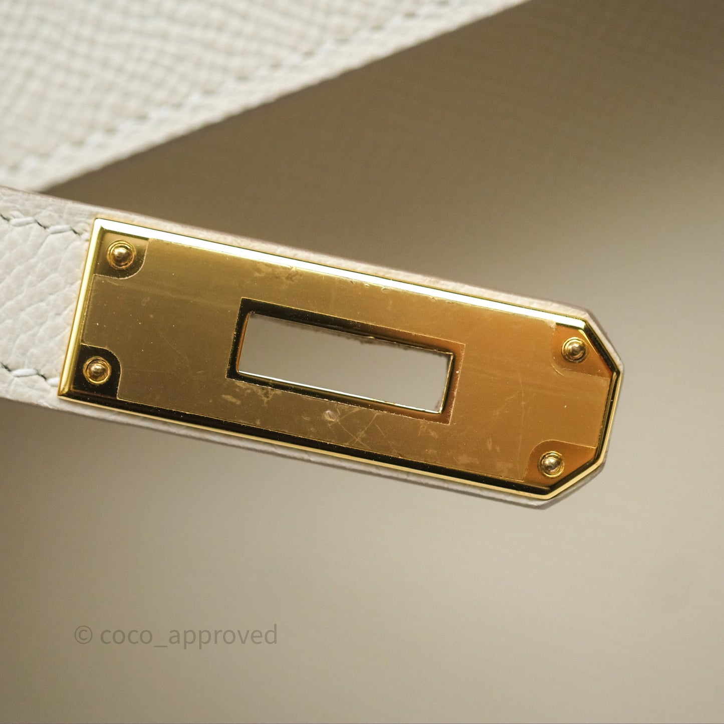 Hermès Kelly 28 Sellier Craie 10 Epsom Gold Hardware