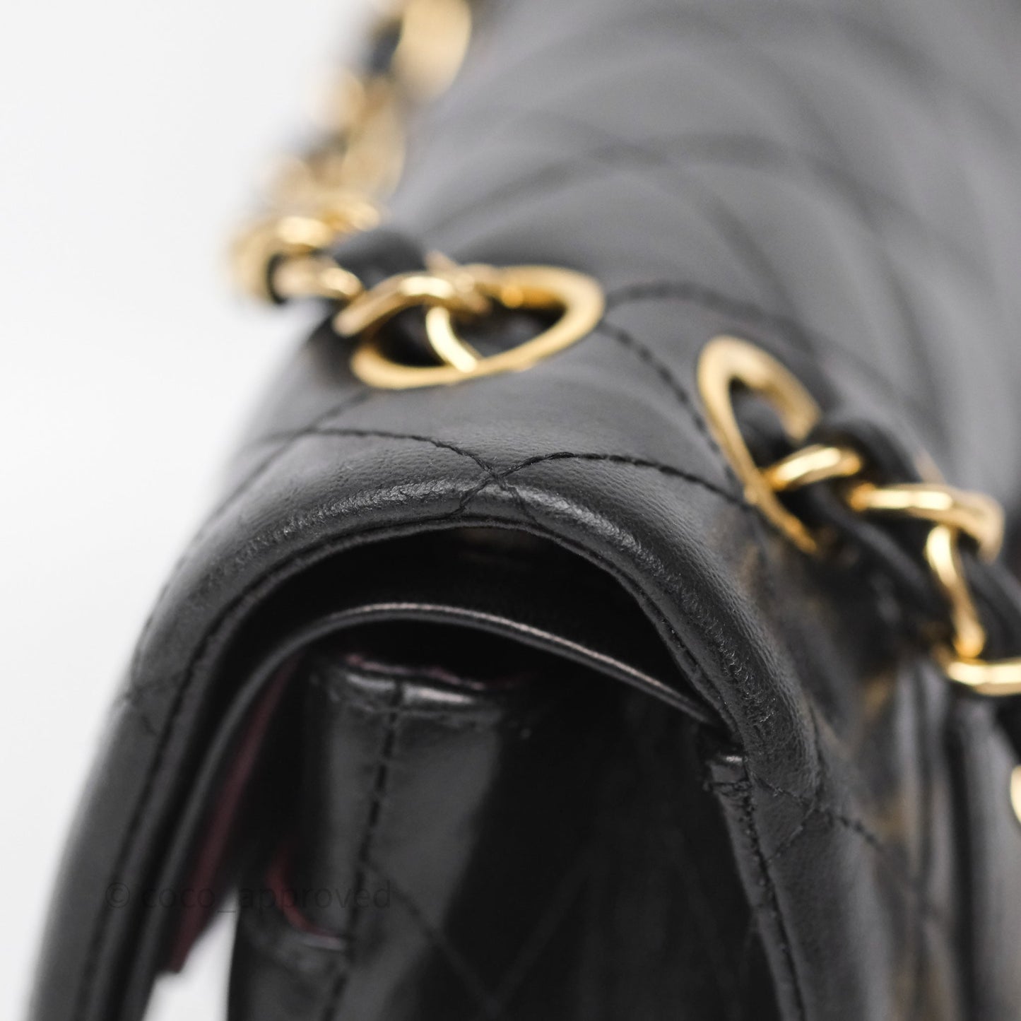 Chanel Small Classic Flap Quilted Black Lambskin Gold Hardware