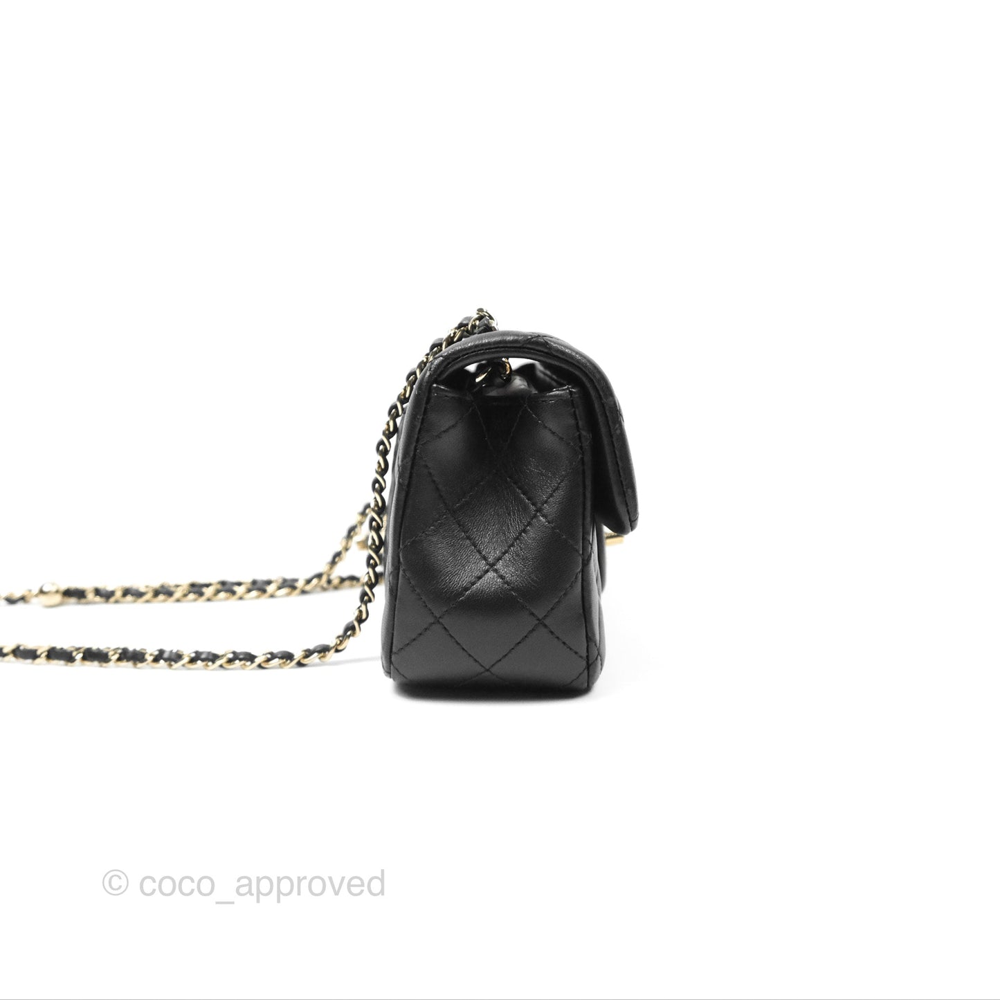 Chanel Ball Crush Mini Rectangular Black Lambskin Gold Hardware 23C