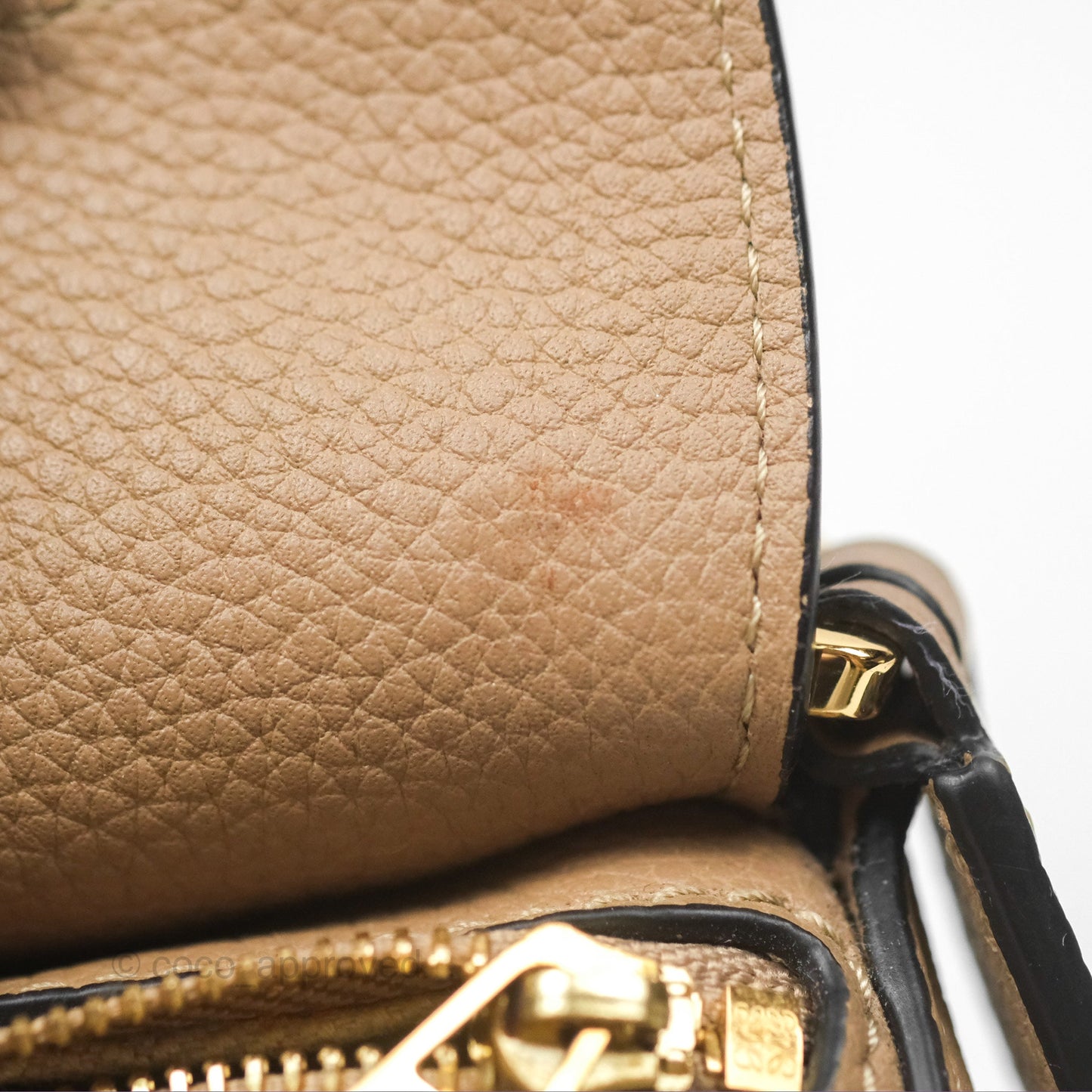Loewe Mini Puzzle Bag Sand Calfskin Gold Hardware