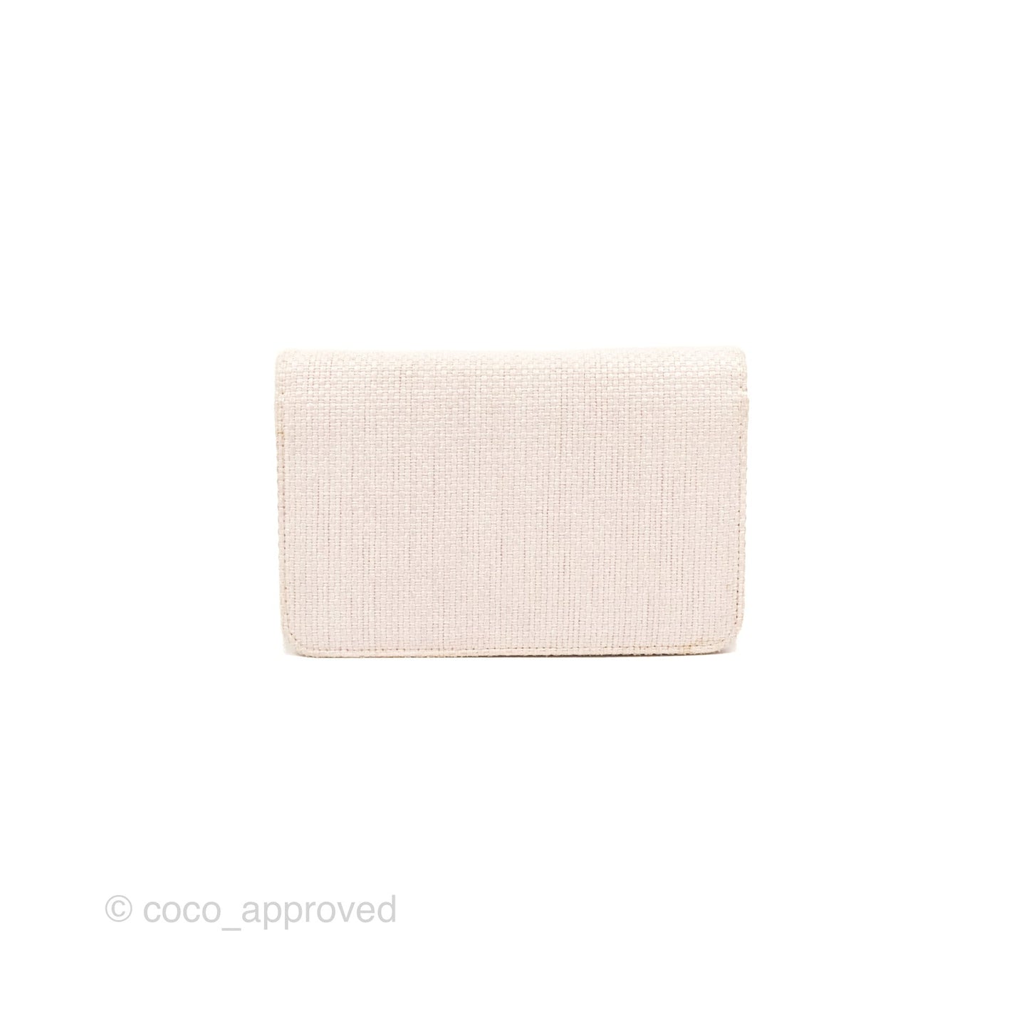 Chanel Deauville Wallet On Chain WOC Pink Canvas Silver Hardware