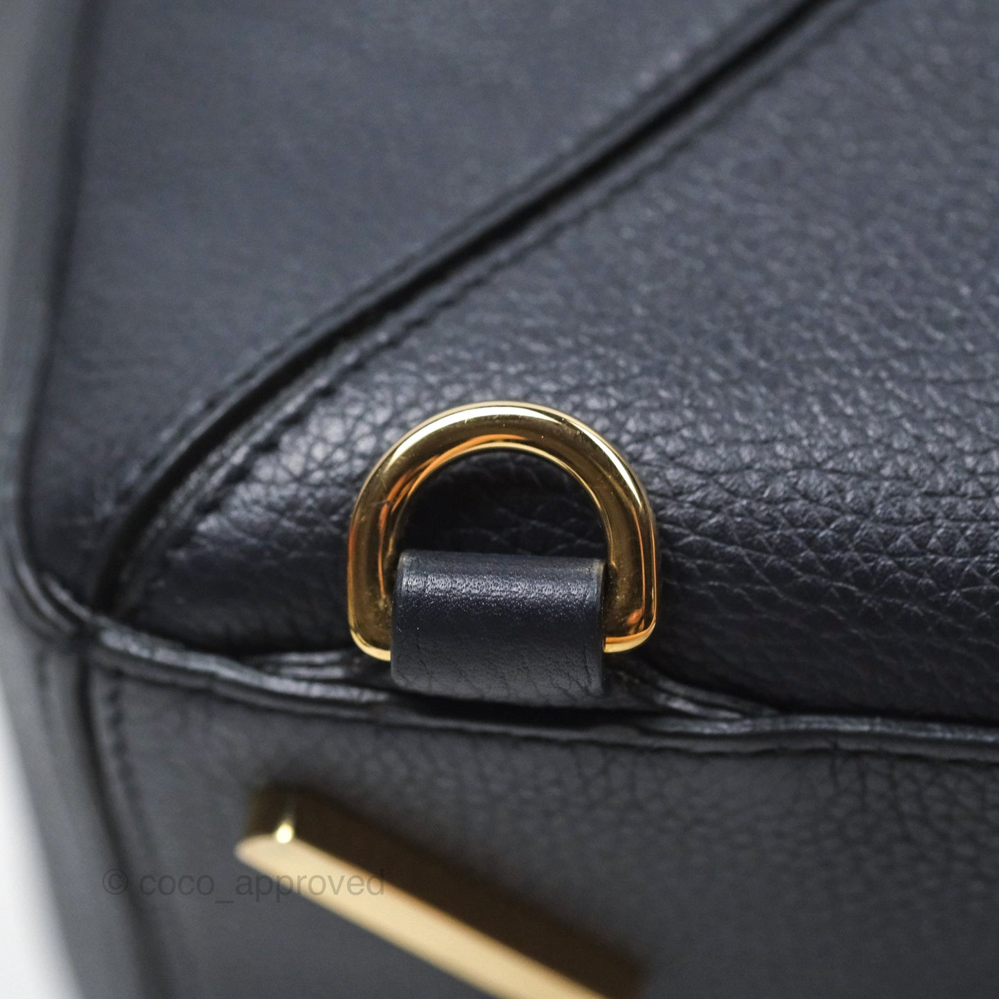 Loewe Medium Puzzle Bag Navy Calfskin Gold Hardware
