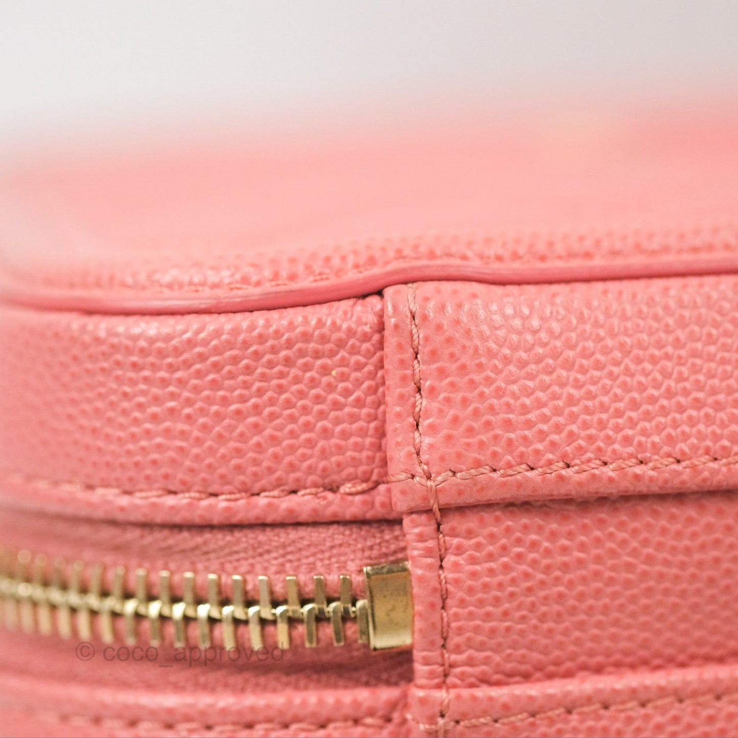 Chanel Quilted Medium CC Filigree Vanity Case Pink Caviar Gold Hardware