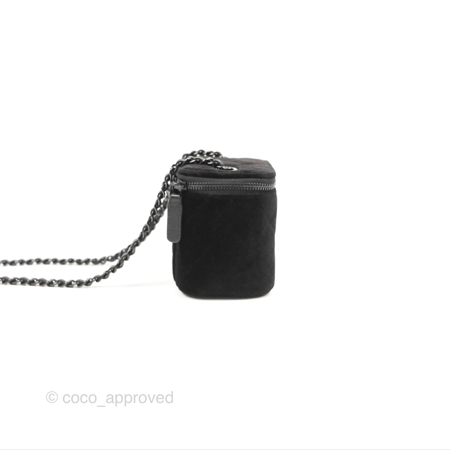 Chanel Mini Vanity with Classic Chain Black Velvet Black Hardware