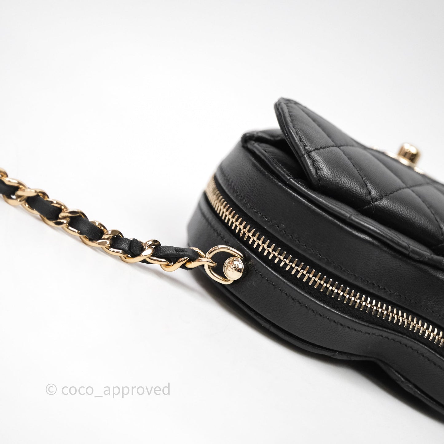 Chanel Small Heart Bag Black Lambskin Gold Hardware