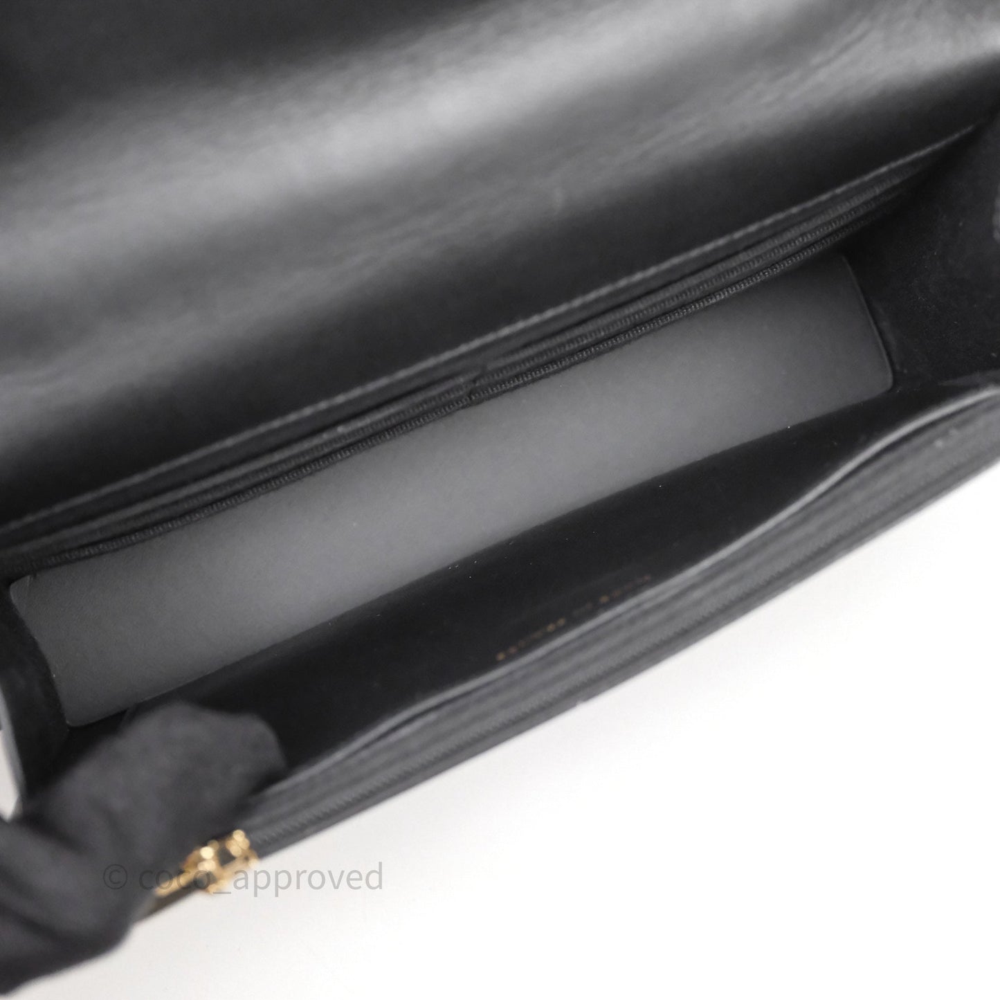 Chanel Top Handle Wallet On Chain WOC Black Lambskin Gold Hardware