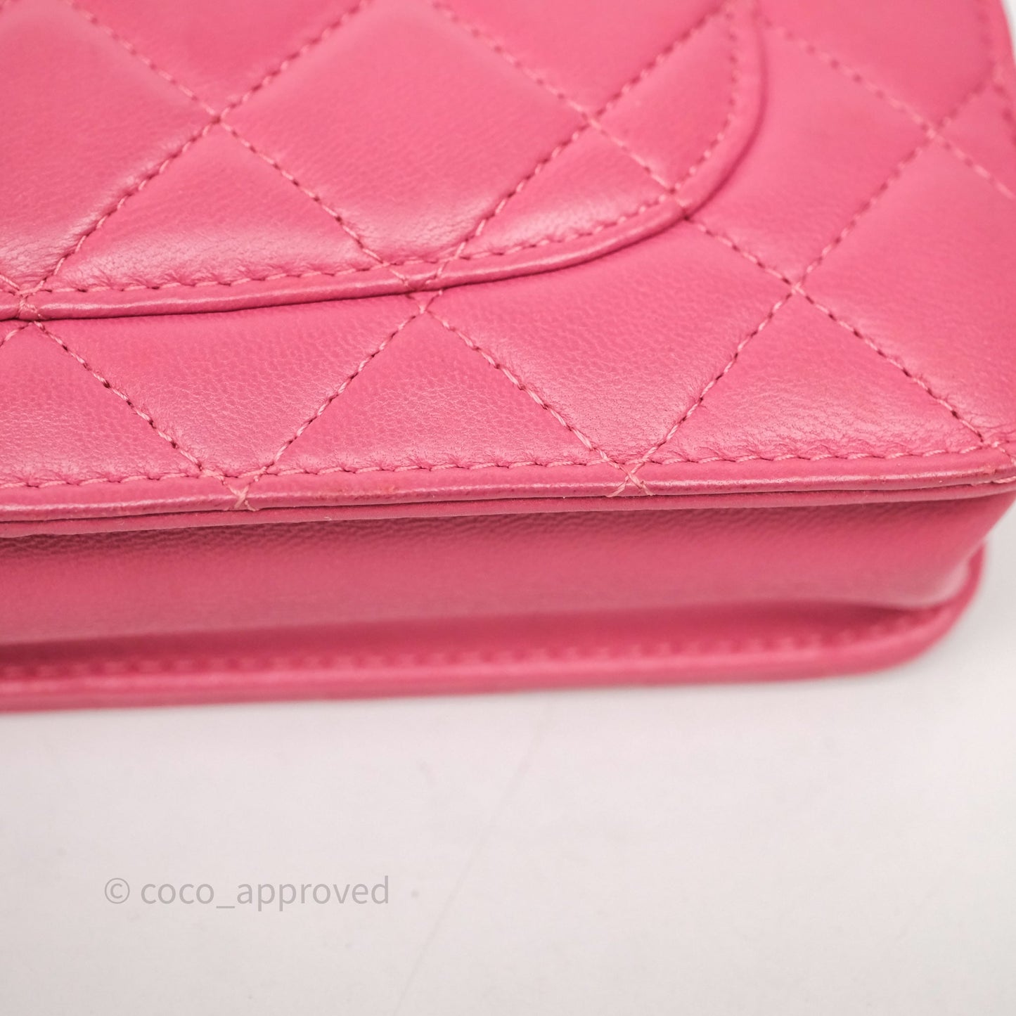 Chanel Quilted Classic WOC Pink Lambskin Gold Hardware