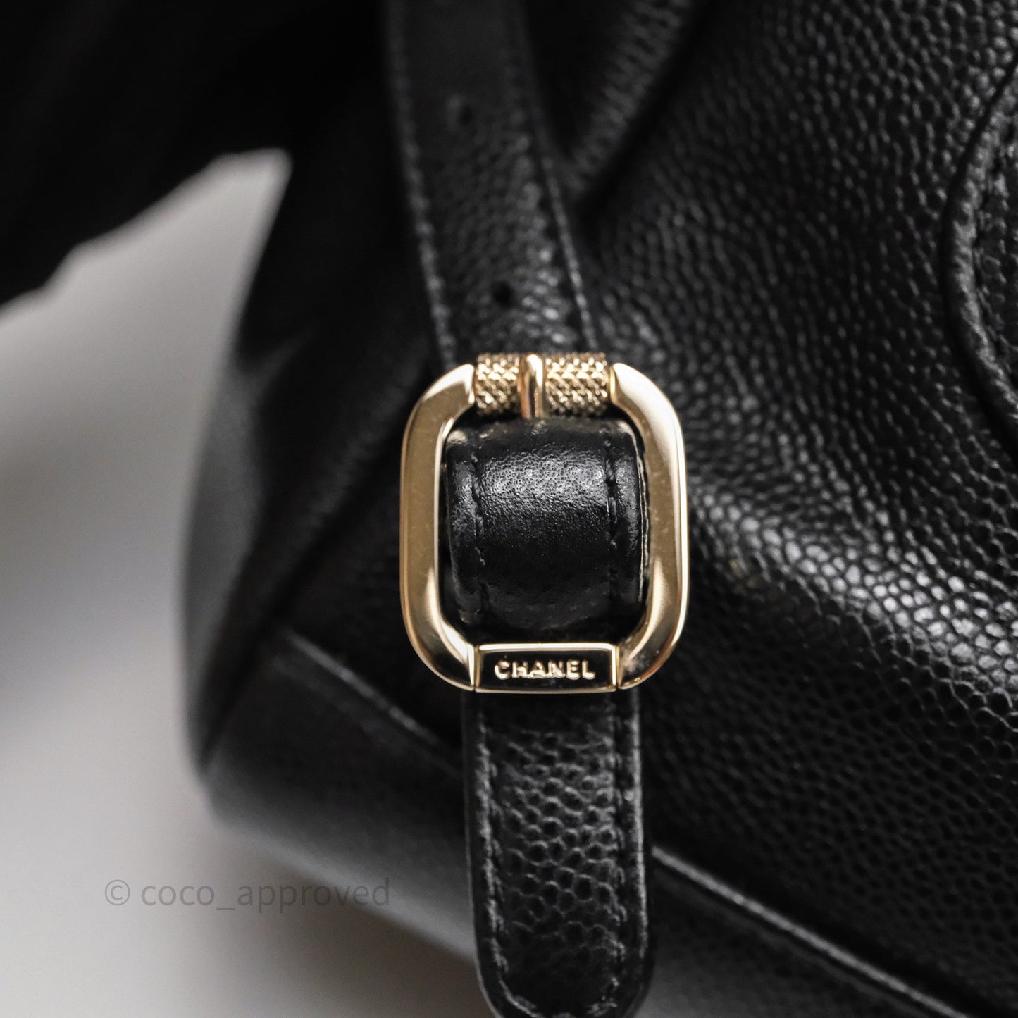 Chanel Quilted Business Affinity Backpack Black Caviar Light Gold Hardware