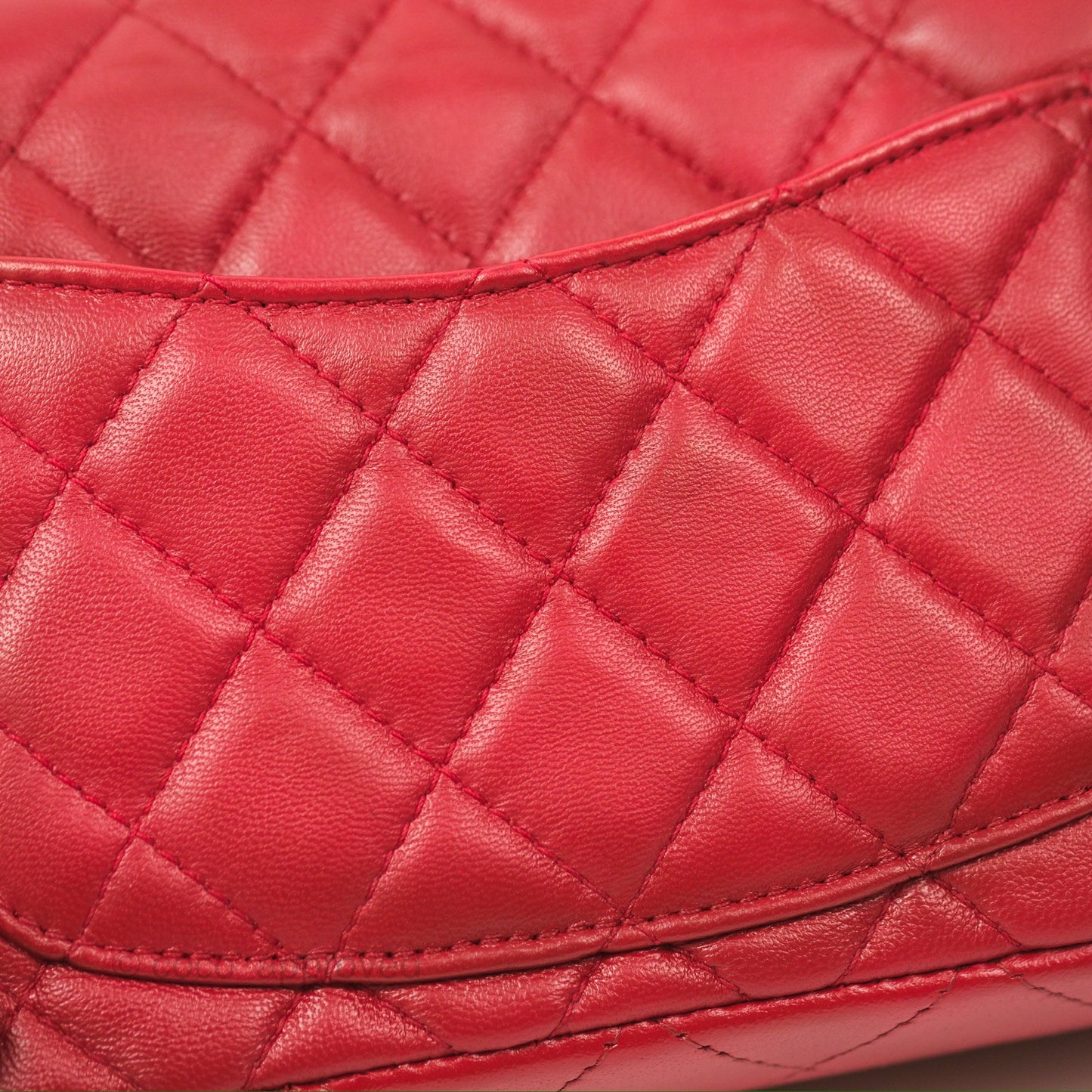 Chanel Quilted Mini Rectangular Flap Red Lambskin Silver Hardware