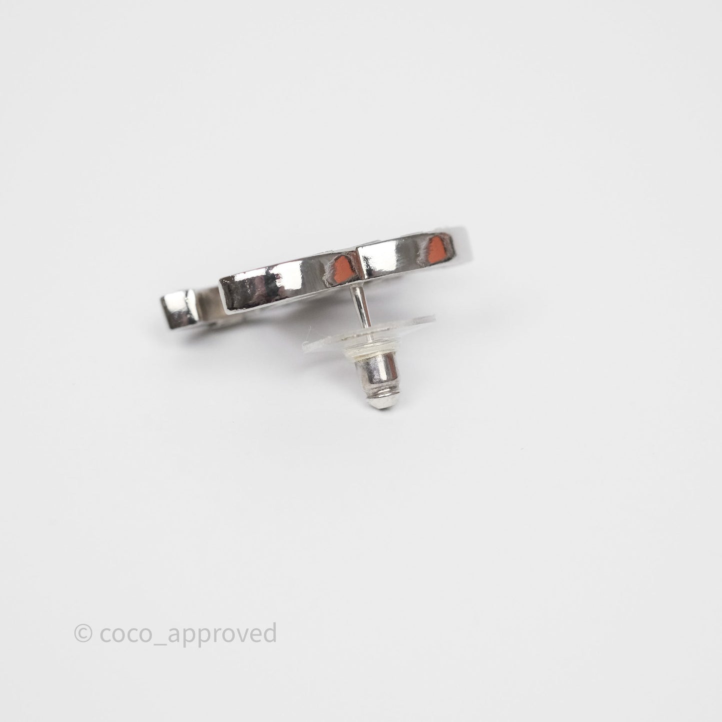 Chanel Crystal CC Star Earrings Silver Tone 20P