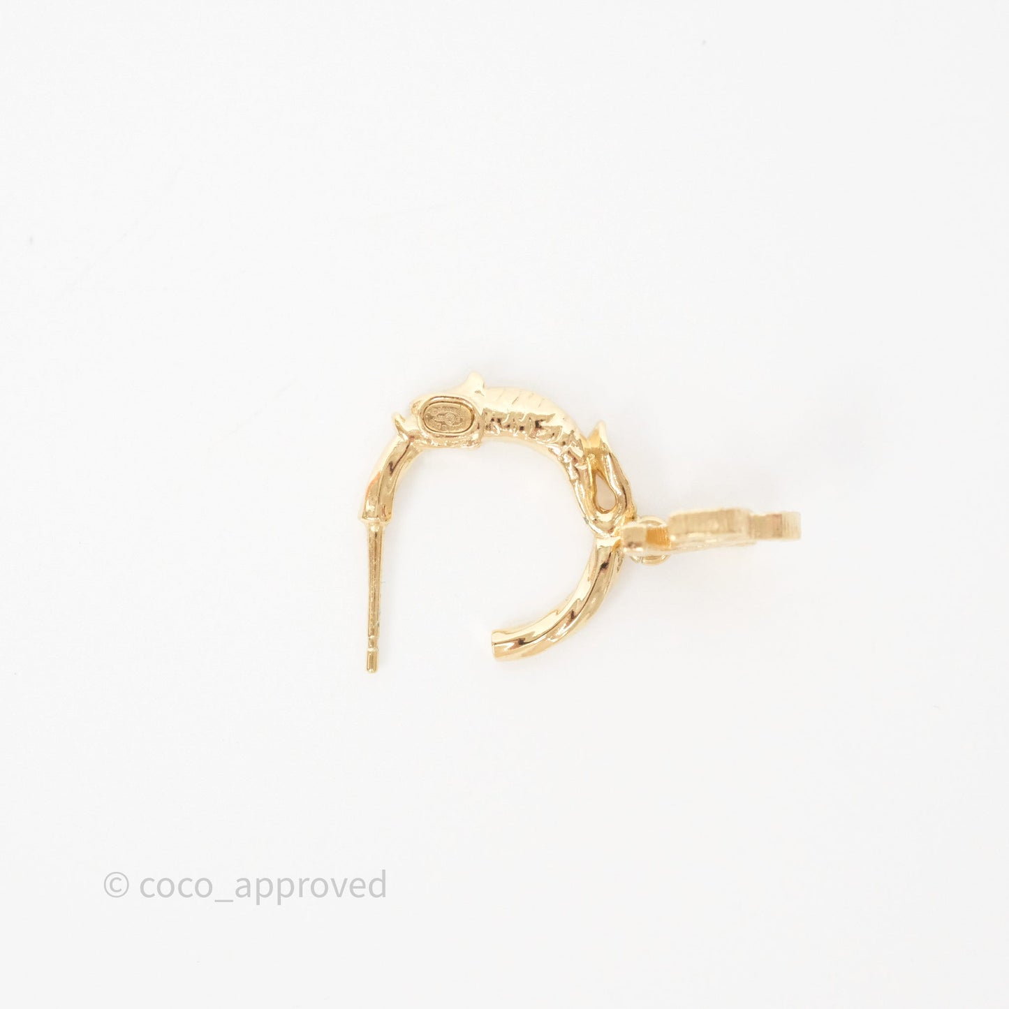 Chanel CC Crystal Hoop Earrings Gold Tone 23C
