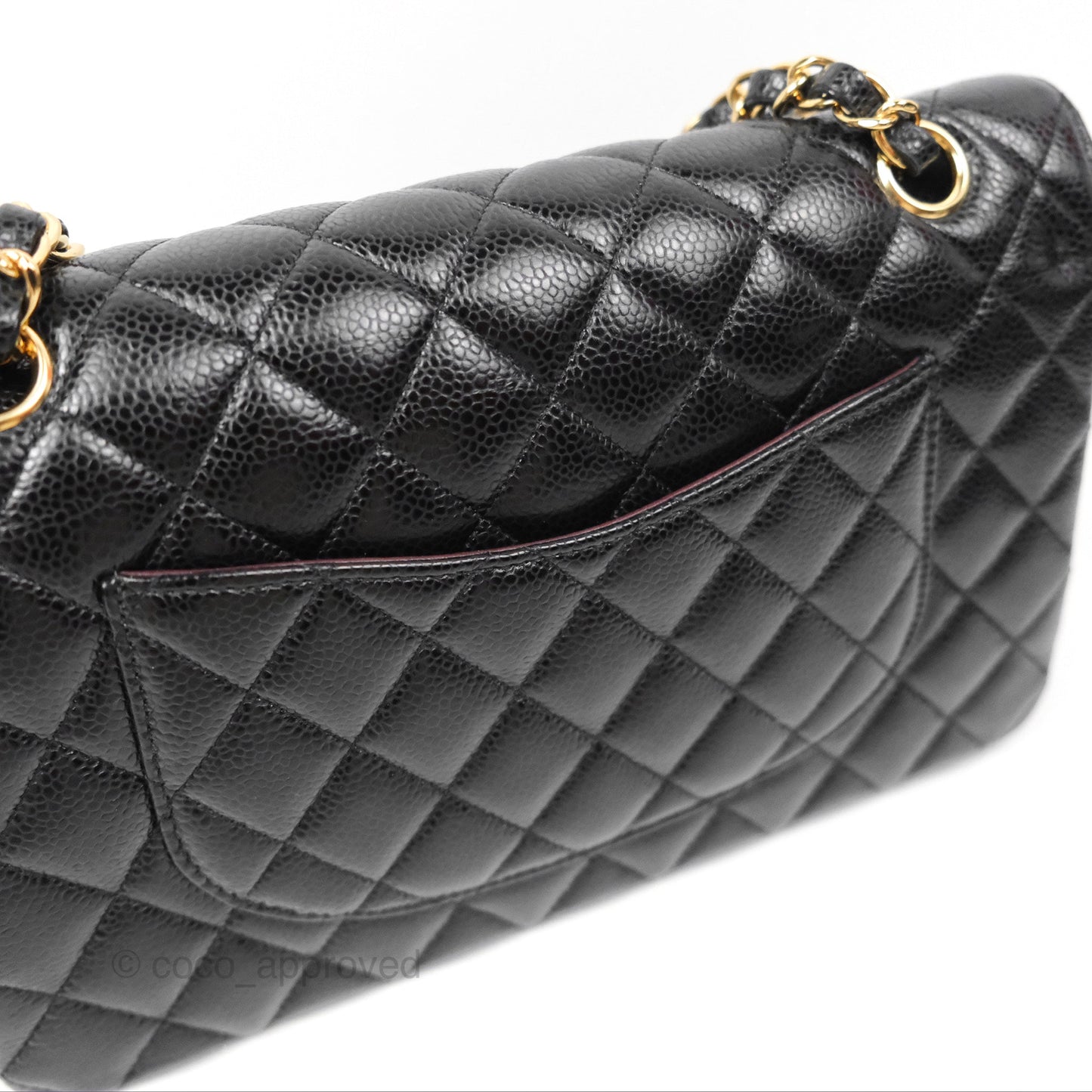 Chanel Classic M/L Medium Flap Quilted Black Caviar Gold Hardware