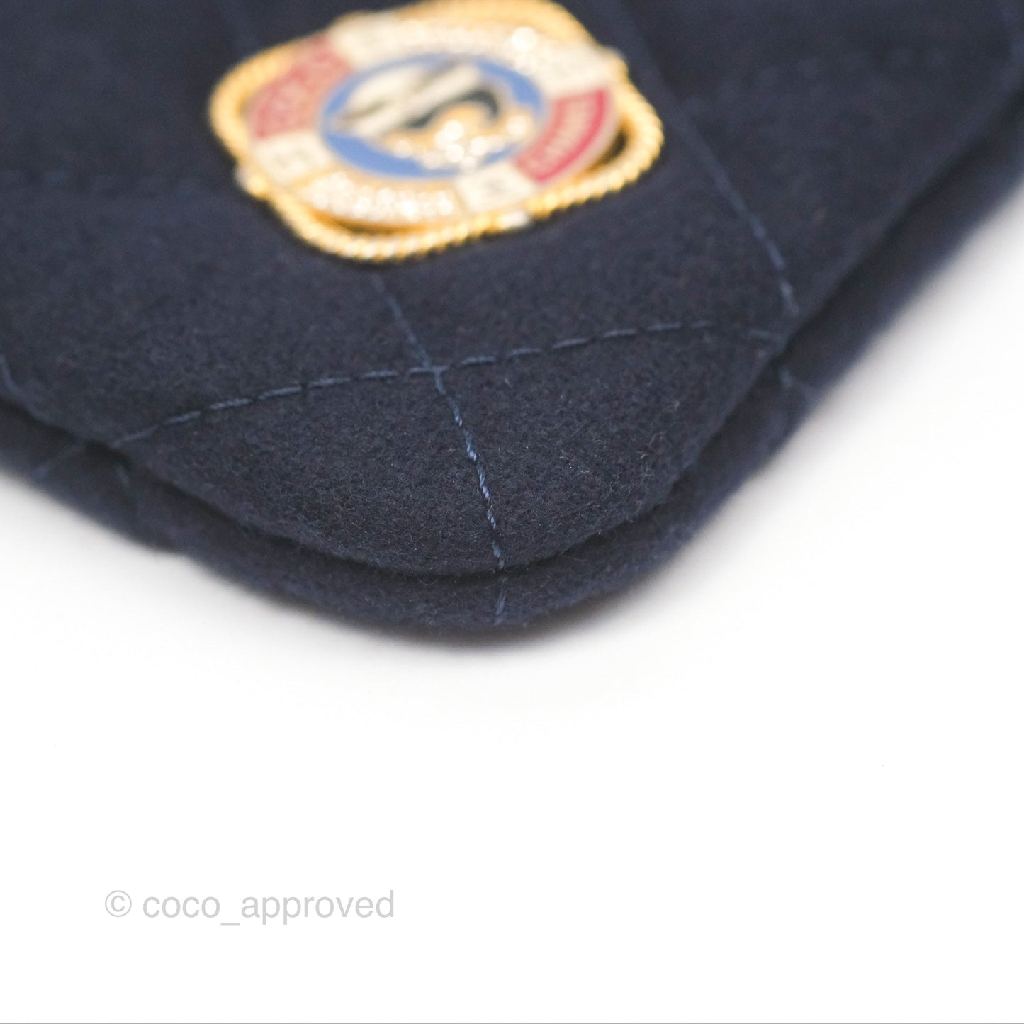 Chanel Coco Cruise Charms Mini O Case Navy Jersey