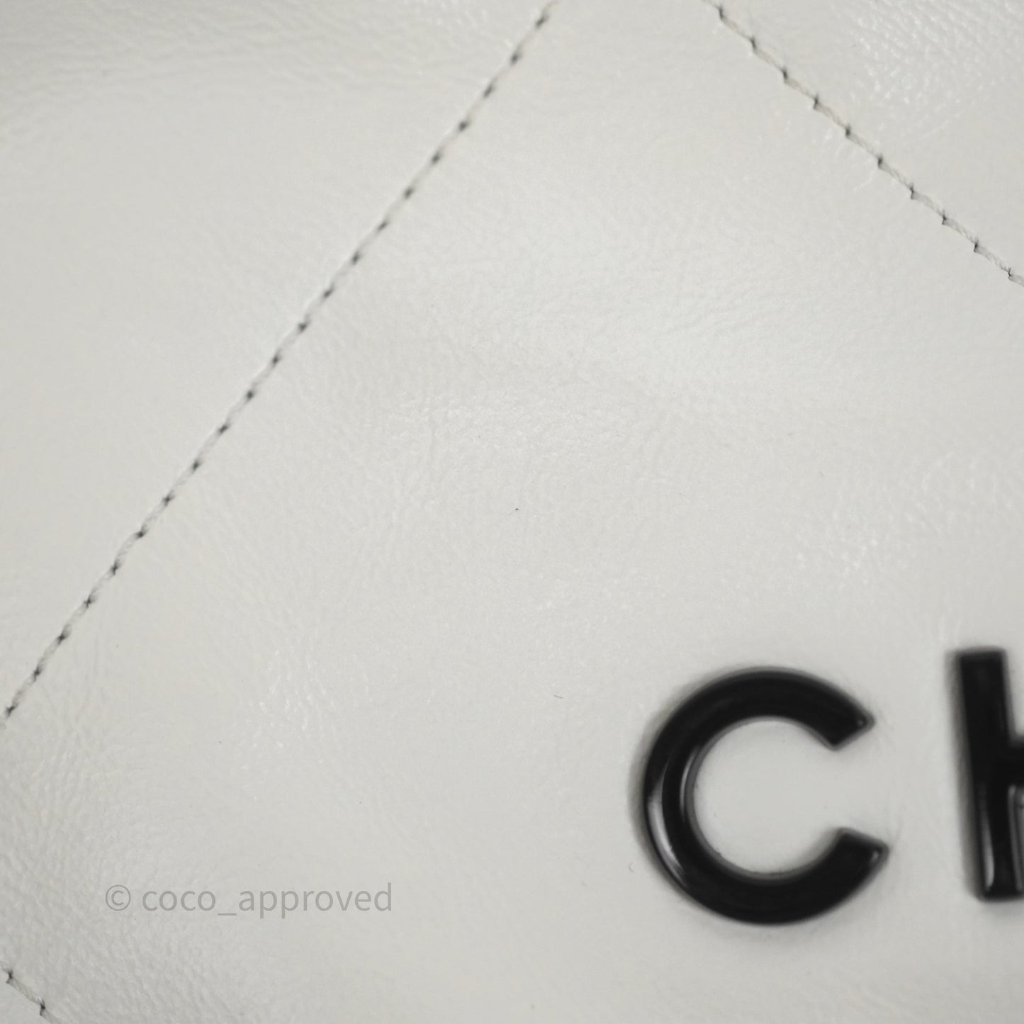 Chanel 22 Small White Aged Calfskin Black Logo Aged Gold Hardware