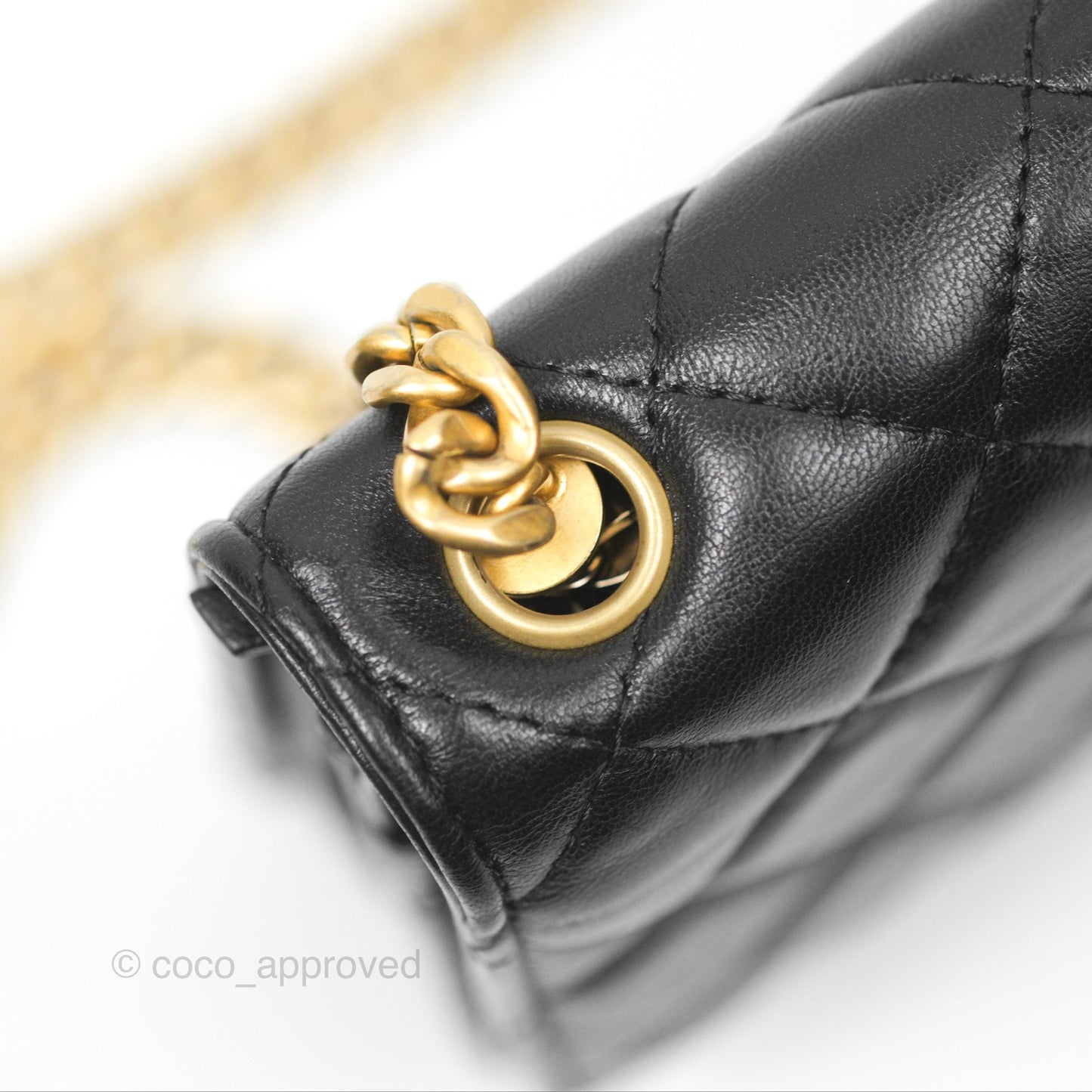 Chanel All Slide Wallet on Chain WOC Adjustable Chain Quilted Black Lambskin 22K