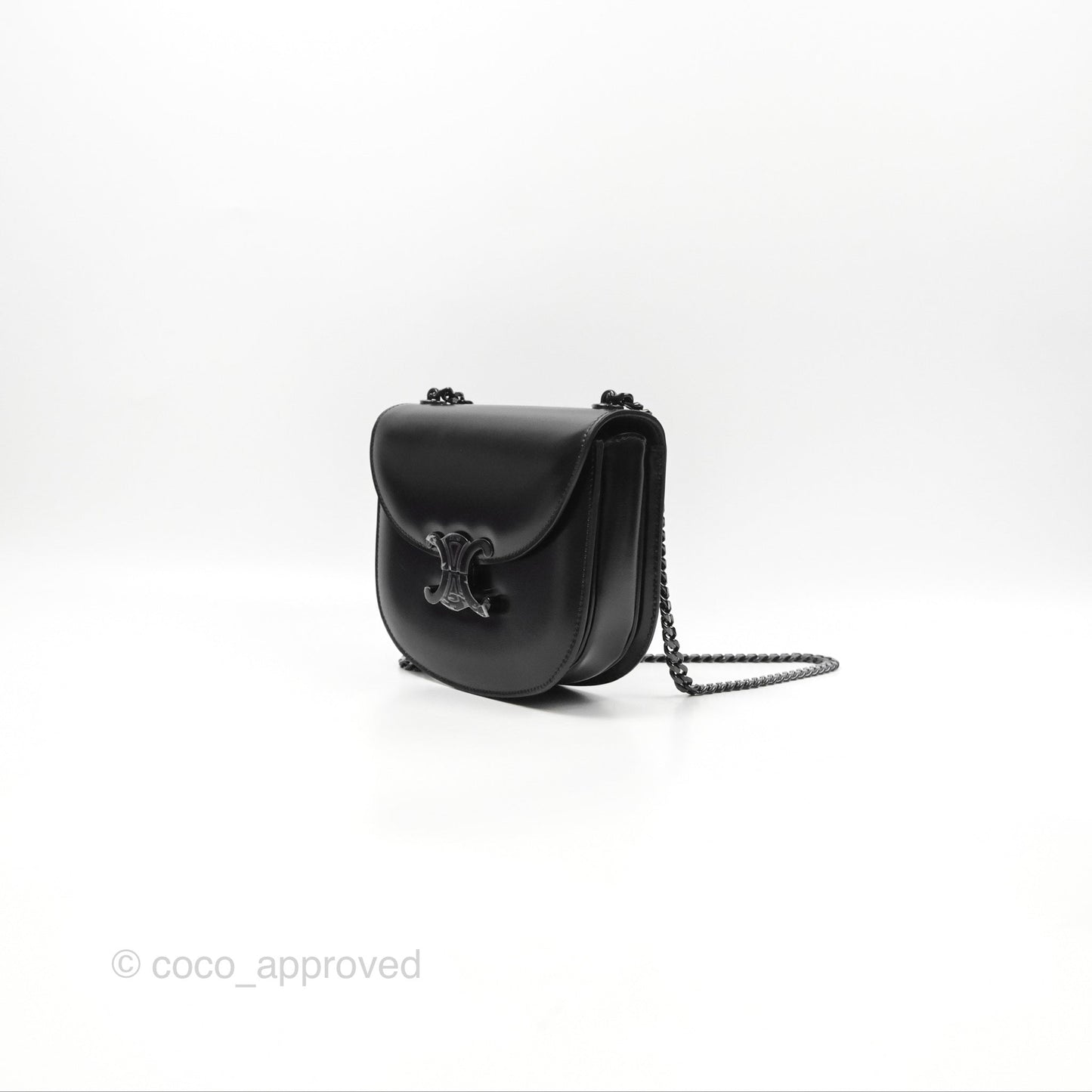 Celine Chain Besace Clea Shiny Calfskin So Black