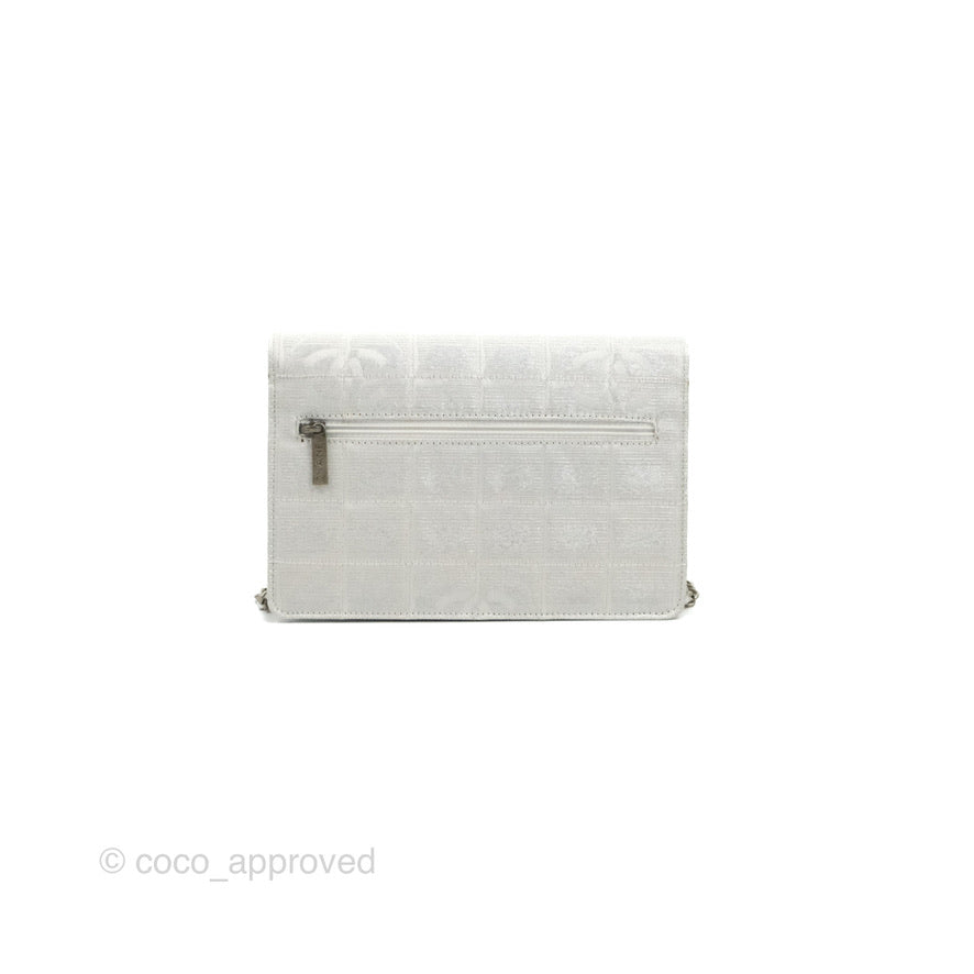 Chanel Vintage Wallet on Chain Silver Ice Cube Fabric
