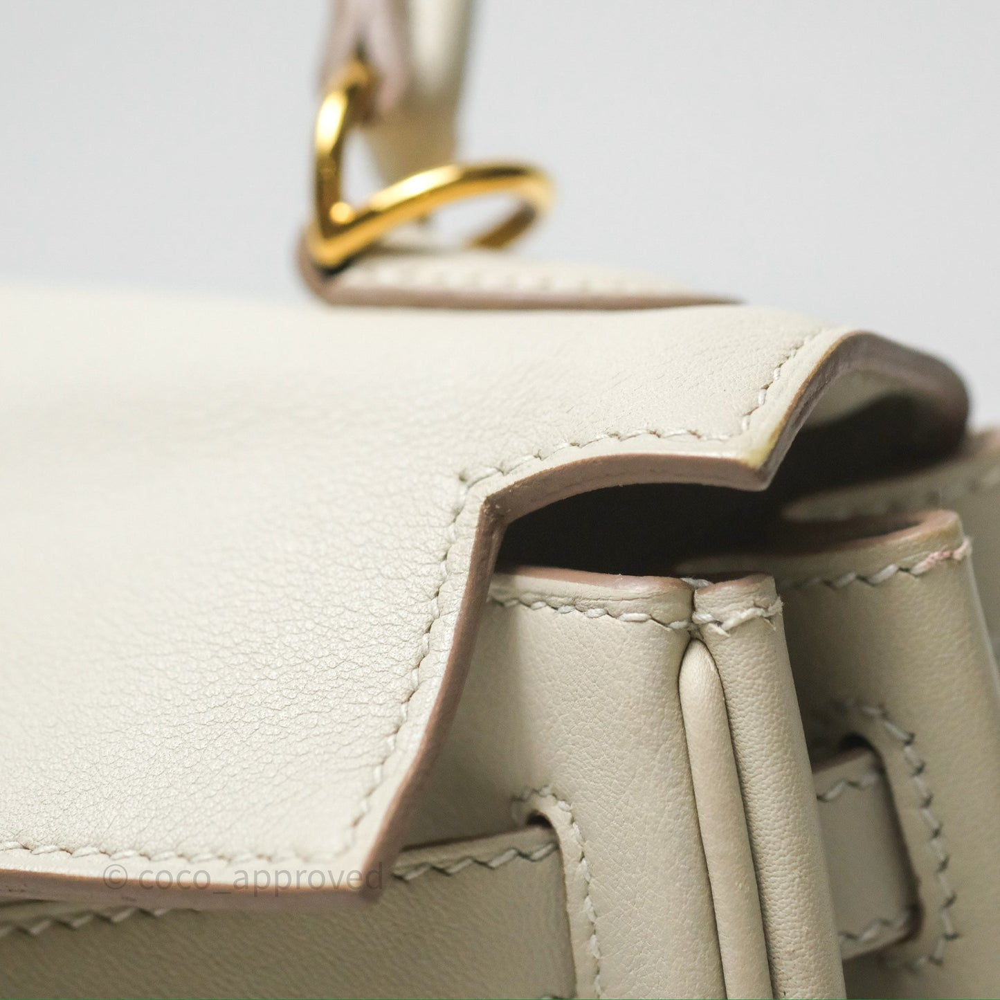 Hermès Retourne Swift Kelly 25 Gris Perle 80 Gold Hardware